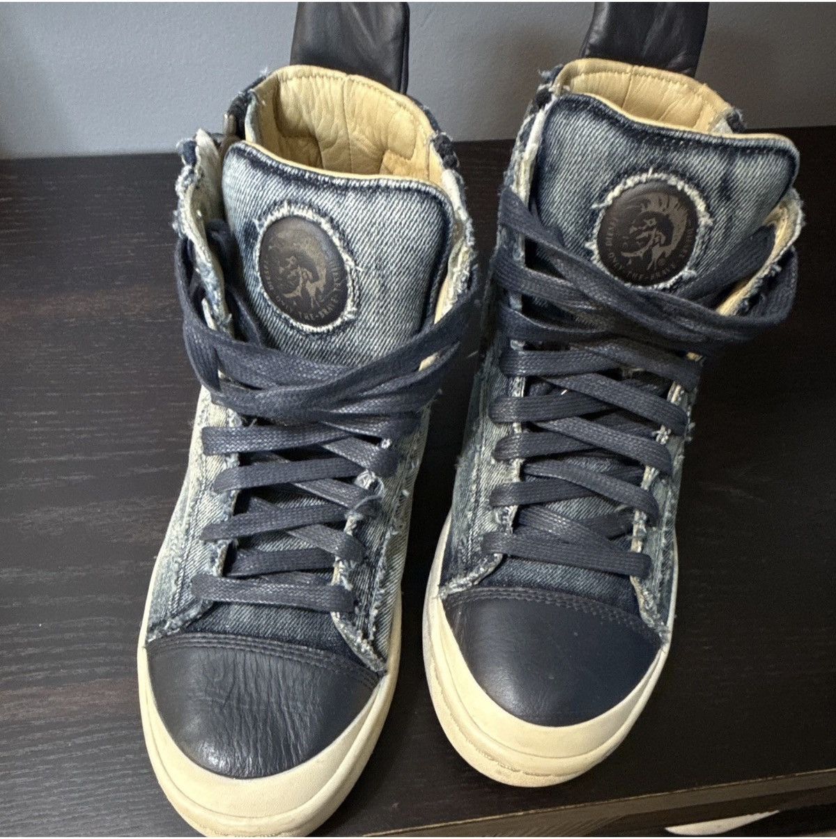 Diesel × Vintage Diesel Expoiak Denim Hi-Top Sneakers | Grailed