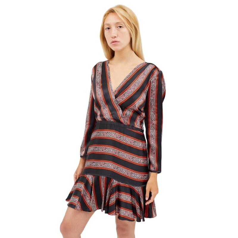 Veronica Beard Veronica Beard Ivy Flounce Silk Mini Dress Printed Striped Size M / US 6-8 / IT 42-44 - 11 Thumbnail