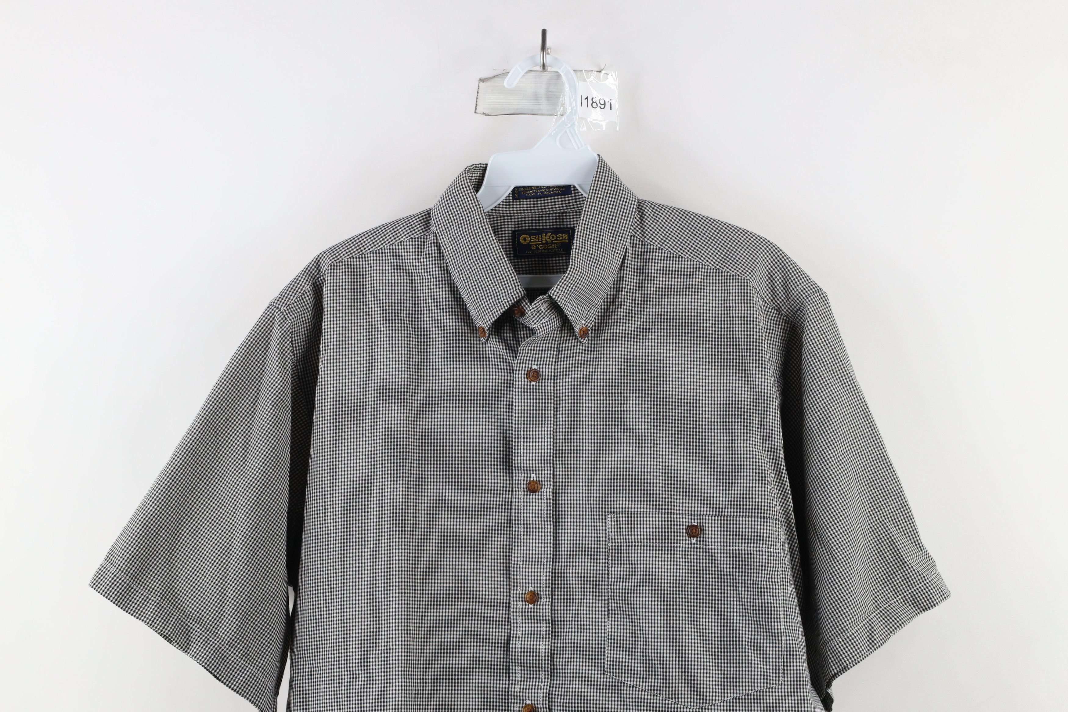Vintage Vintage 90s OshKosh B'Gosh Tailoring Button Down Shirt Plaid Size US M / EU 48-50 / 2 - 2 Thumbnail