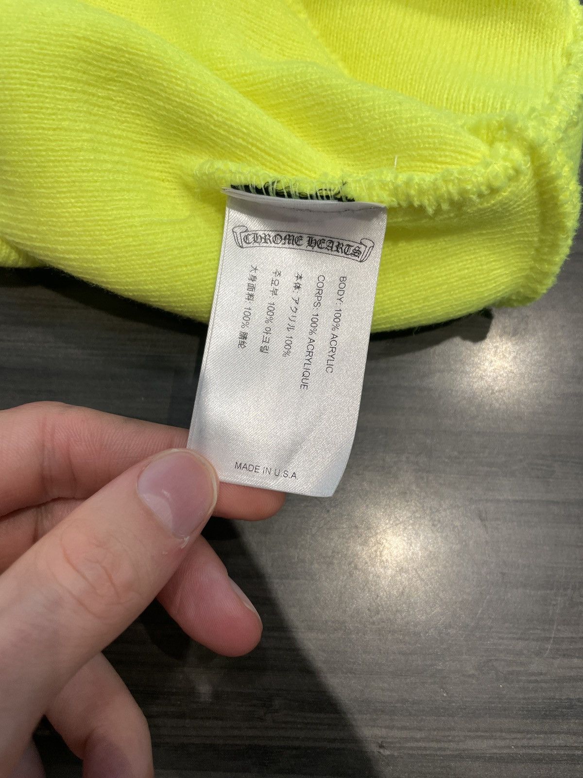 Chrome Hearts Chrome Hearts Beanie Lime Size ONE SIZE - 3 Thumbnail