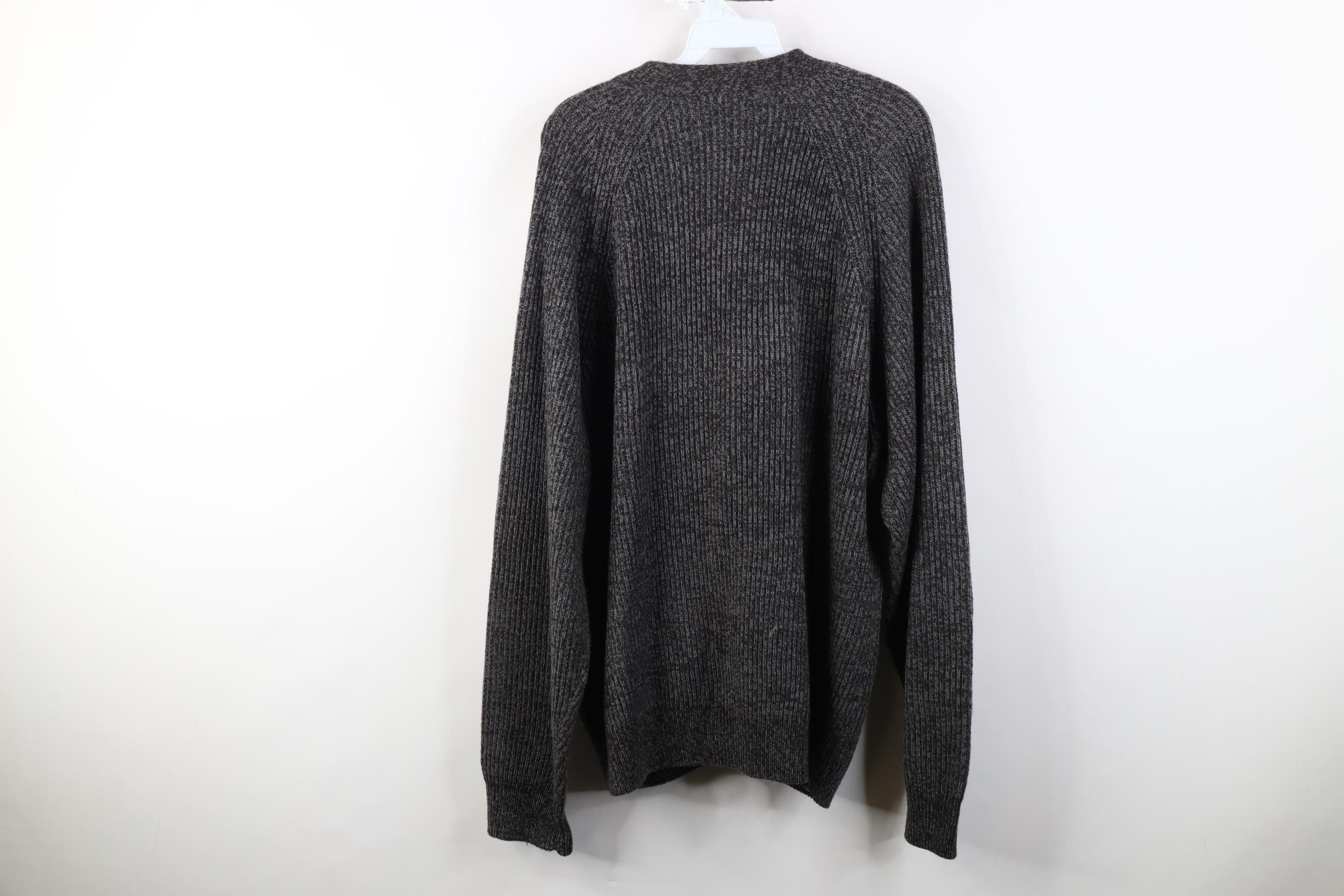 Vintage Vintage 90s Streetwear Ribbed Knit Cardigan Sweater Gray Size US XL / EU 56 / 4 - 10 Thumbnail