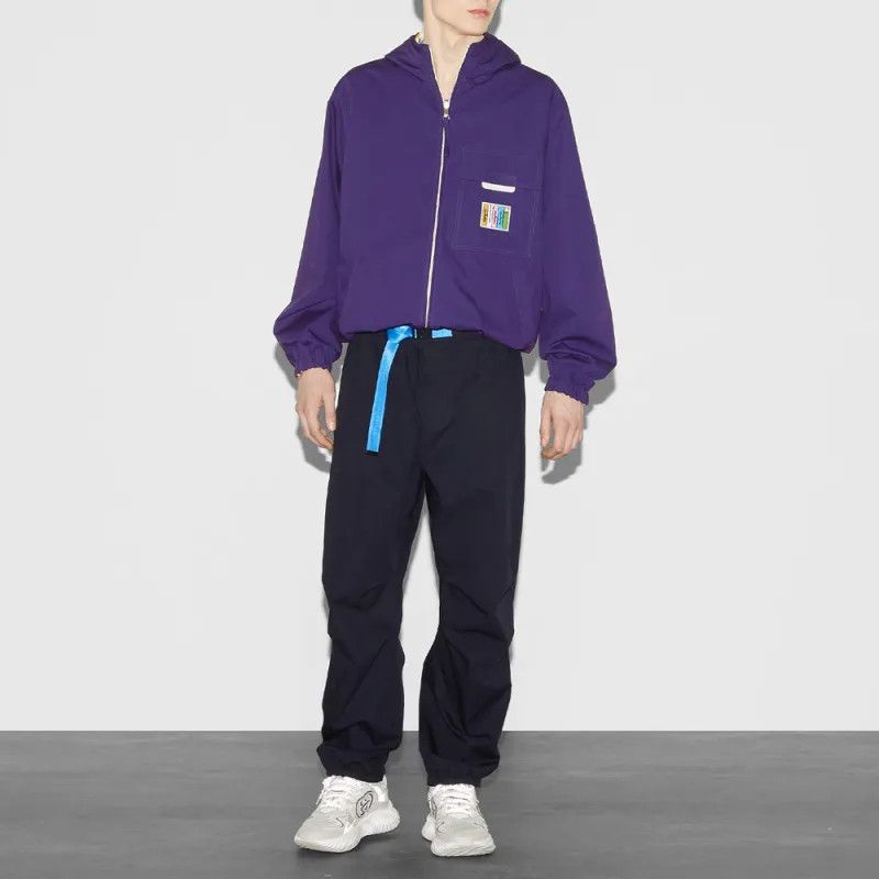 Gucci o1mt1gz0325 Reversible Cotton Ripstop Jacket in Purple Size US S / EU 44-46 / 1 - 3 Thumbnail
