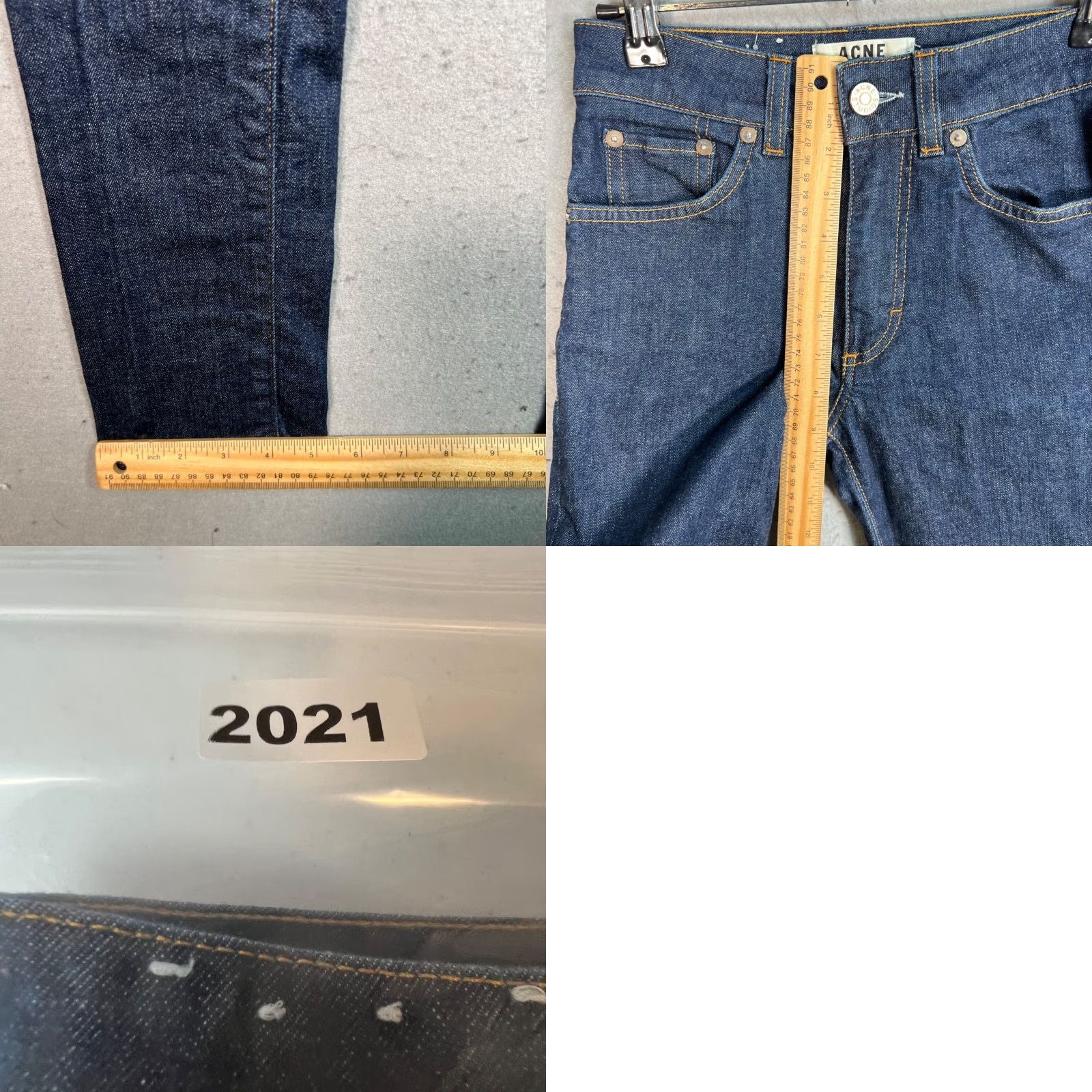 Acne Studios ACNE STUDIOS Needle Raw Skinny Jeans Womens 25 Blue Denim 5-Pocket 32in Inseam Mens? Womens Size 42" / US 20 - 8 Thumbnail
