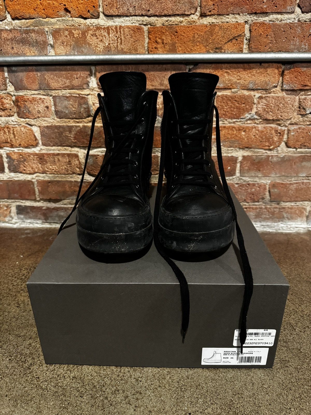 Rick Owens Rick Owens Black Mega Bumper Sneaker Sz 44 Exaggerated 