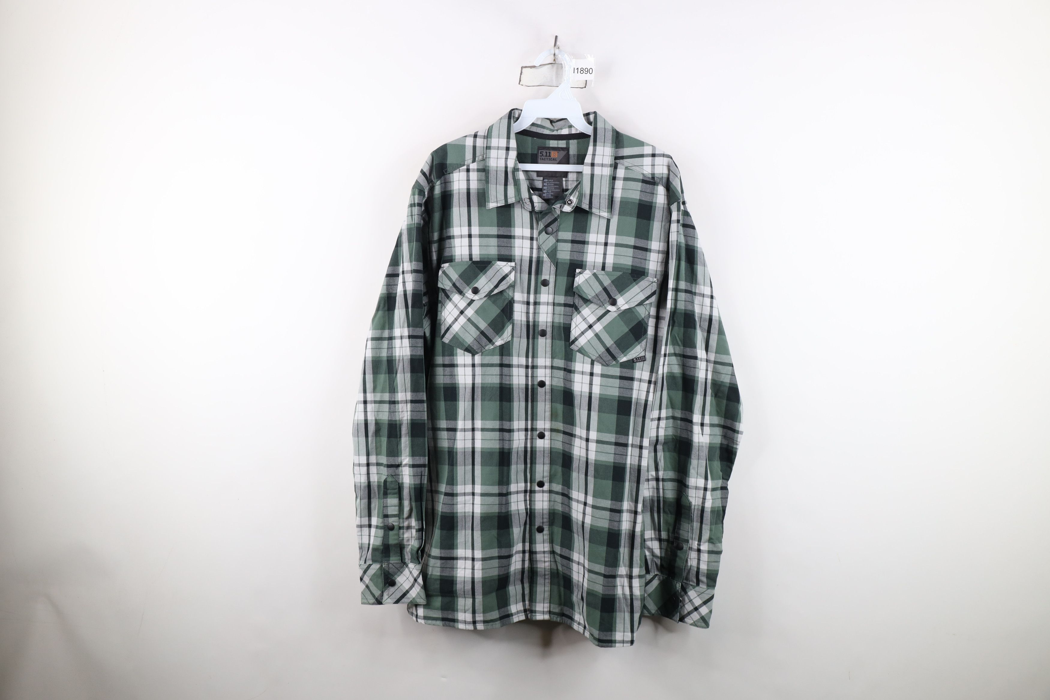Vintage 5.11 Tactical Series Pocket Flannel Snap Button Shirt Plaid Size US L / EU 52-54 / 3 - 1 Thumbnail