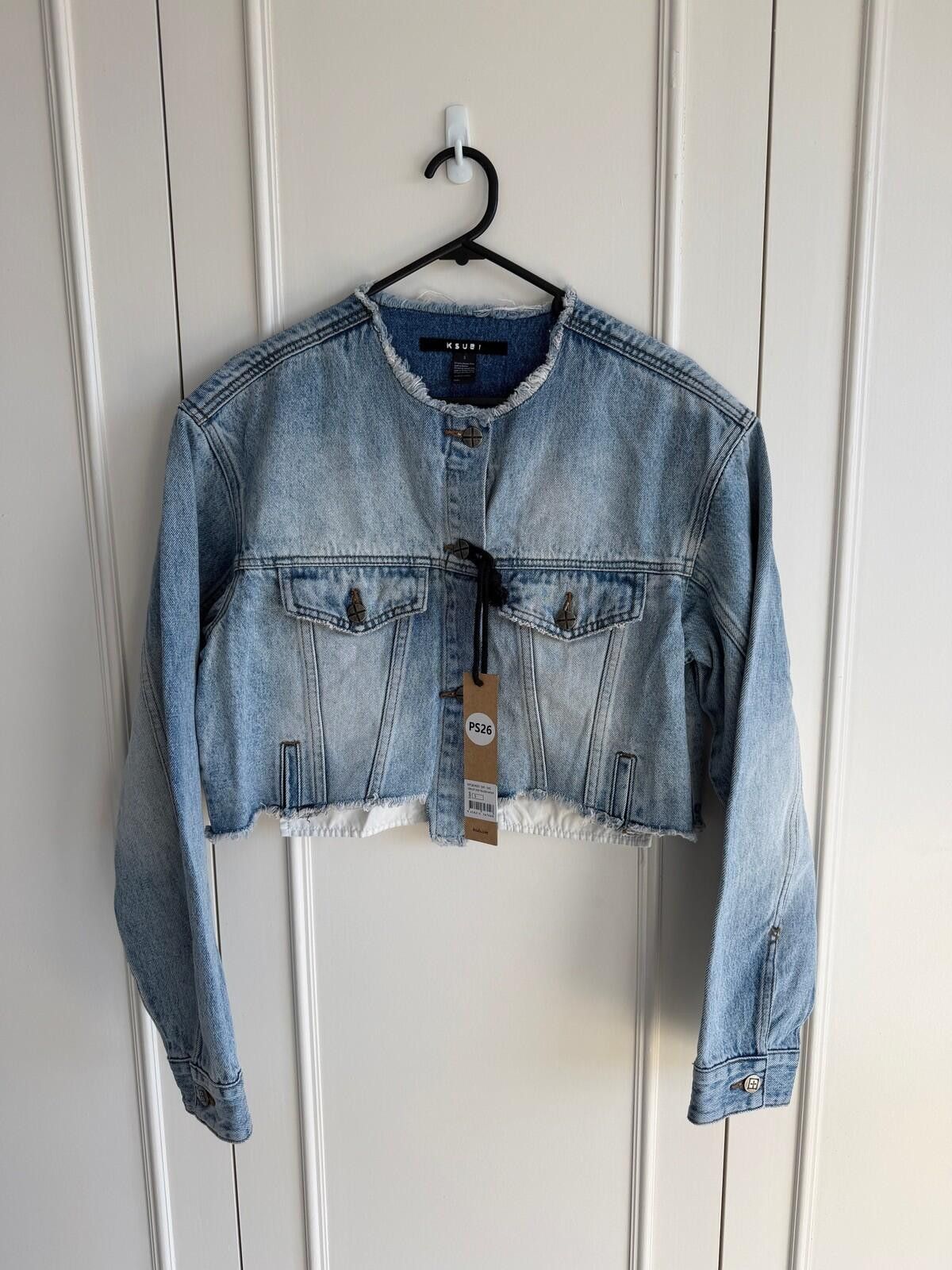 Ksubi new Ksubi womens denim Jacket top small s 8 blue torn up 1 Size S / US 4 / IT 40 - 1 Thumbnail