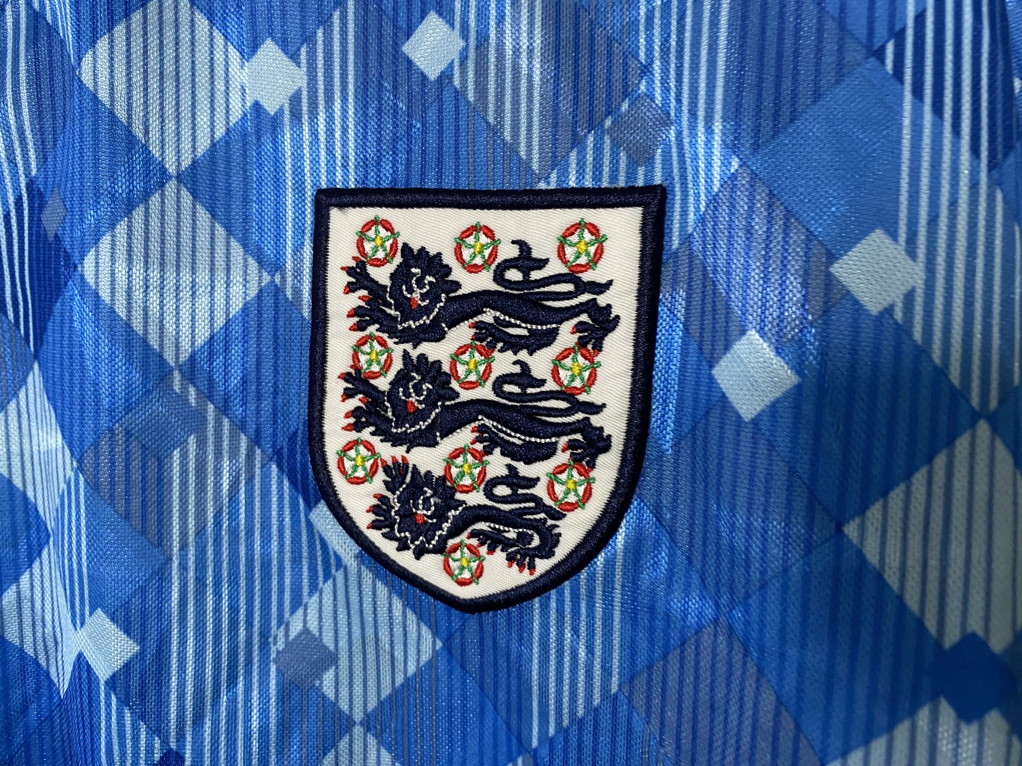Vintage ENGLAND 1990 1992 THIRD RETRO FOOTBALL SHIRT SOCCER JERSEY Size US L / EU 52-54 / 3 - 3 Thumbnail