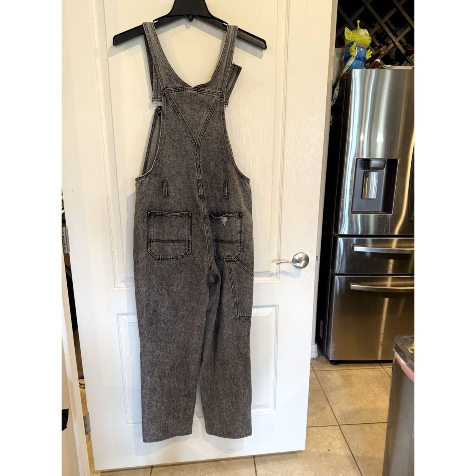 Guess VINTAGE GUESS Denim Overalls Jeans Black Wash 80s 90s USA Size L Men Regular 28in Inseam Size US 33 - 5 Thumbnail