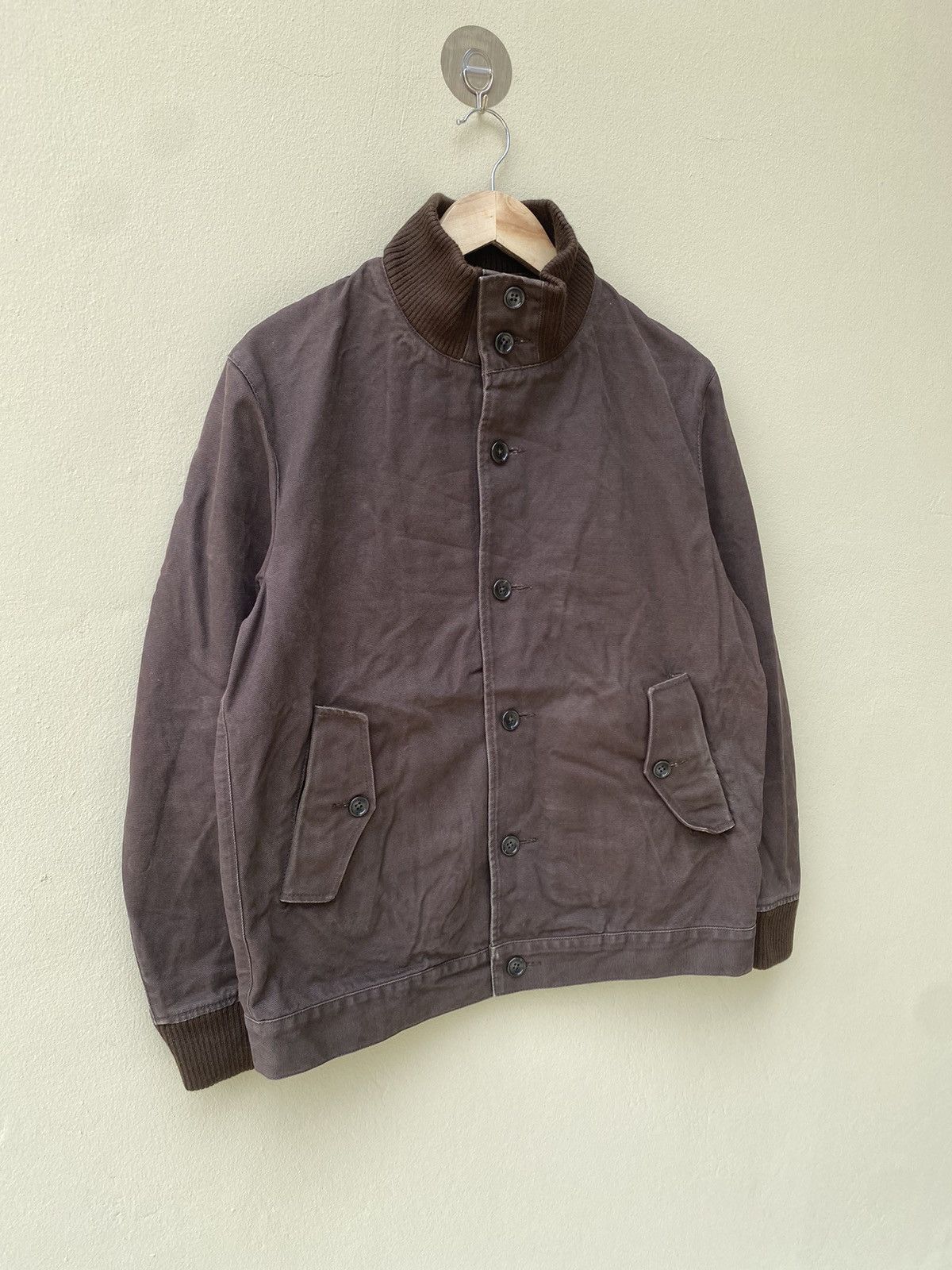 Japanese Brand × United Arrows × Vintage RARE VINTAGE UNITED ARROWS DUCK KANVAS JACKET FADED BROWN Size US M / EU 48-50 / 2 - 4 Thumbnail