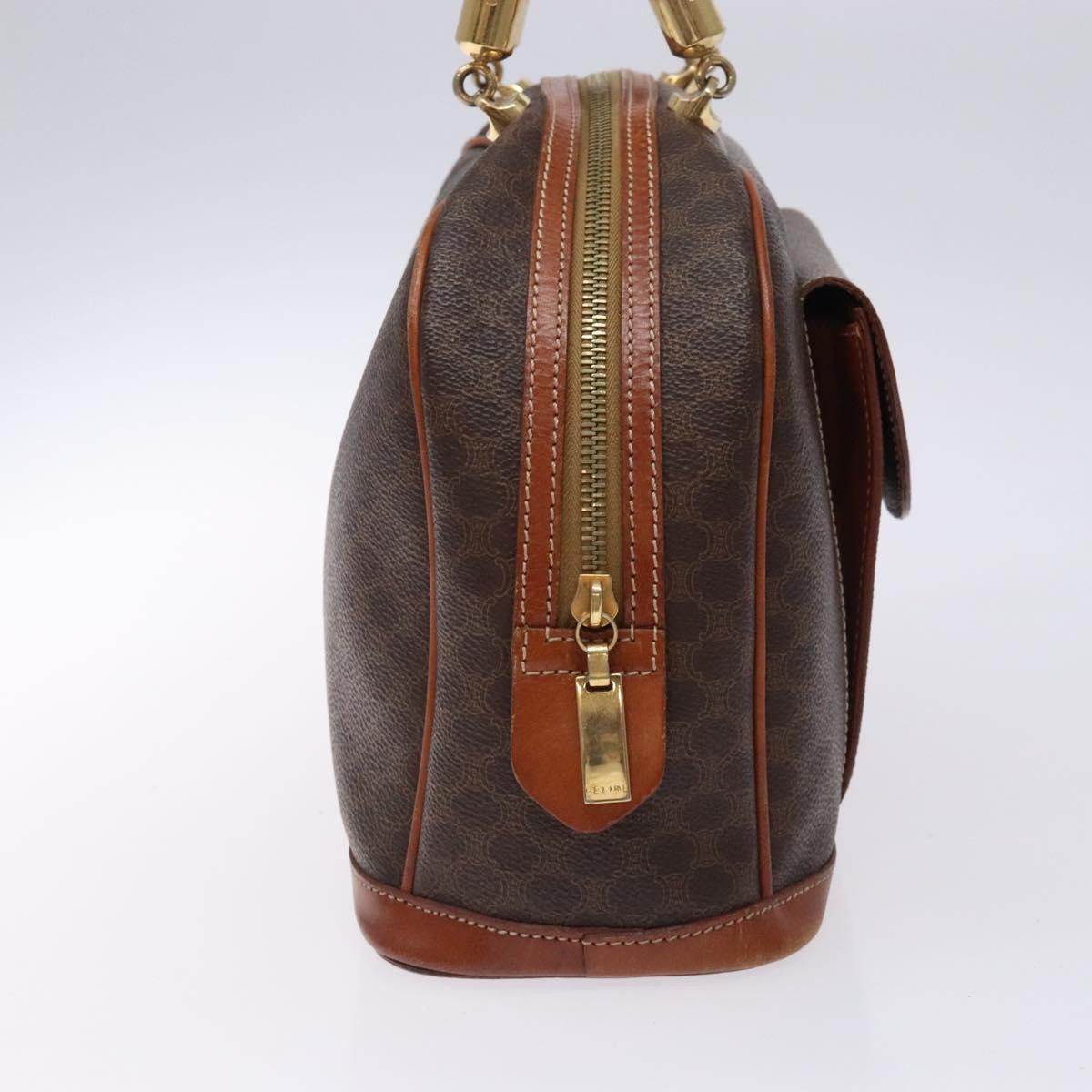Celine CELINE Macadam Canvas Hand Bag Pvc Leather Brown Gold Size ONE SIZE - 4 Thumbnail