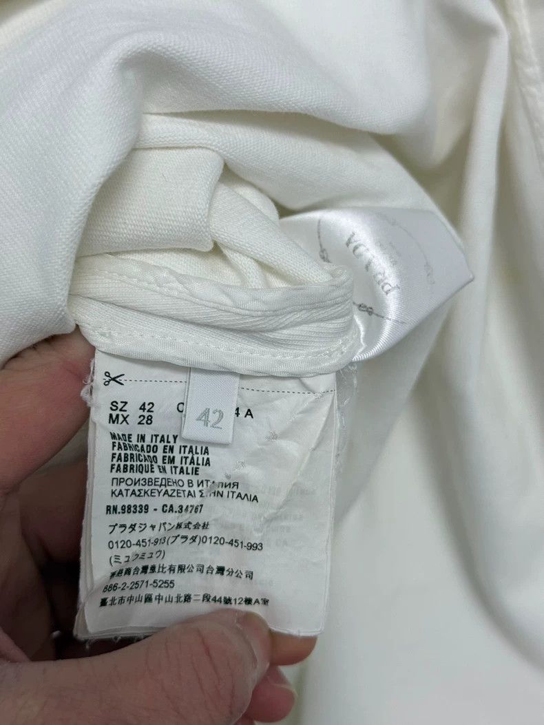 Prada Prada Triangle logo bob tie white dress Size M / US 6-8 / IT 42-44 - 3 Thumbnail