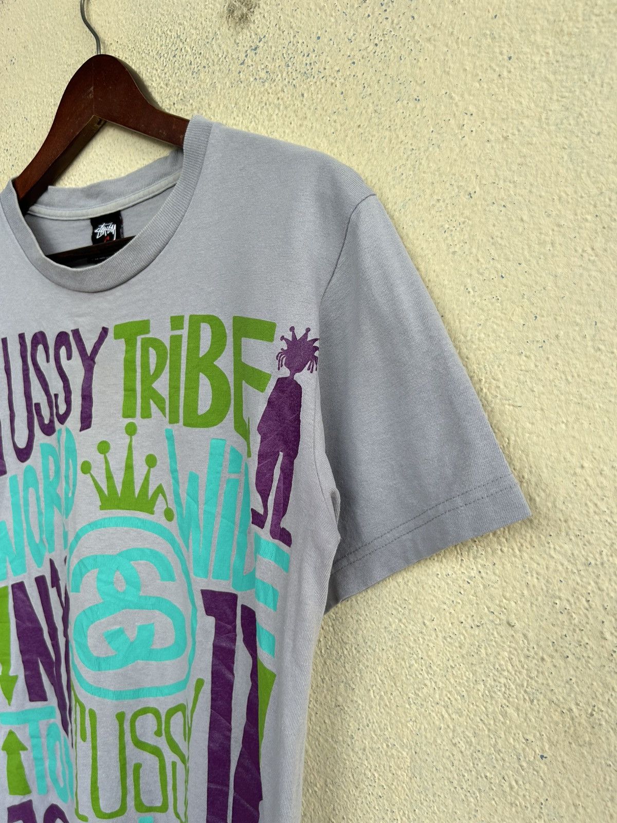 Stussy × Vintage Vintage Stussy Tribe World Wide Tshirt Size US S / EU 44-46 / 1 - 5 Thumbnail