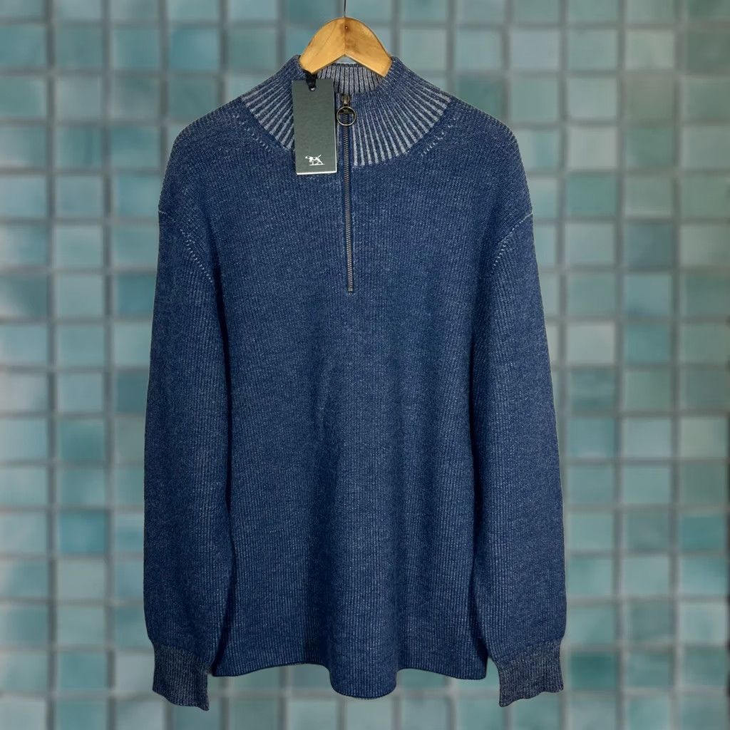 Rodd & Gunn Rodd & Gunn Cosair Bay Knit Sweater 2XL Ultramarine Merino Alpaca Rib Knit 1/4 Zip Mens Pullover Size US XXL / EU 58 / 5 - 1 Thumbnail