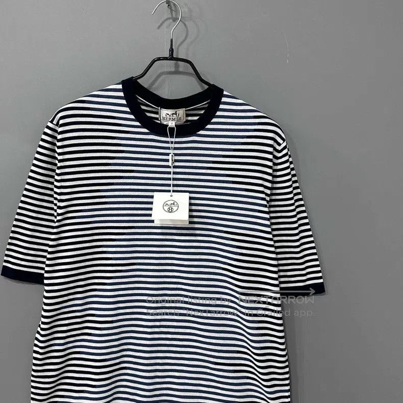 Hermes Hermes Black and White Striped Short Sleeve Size M / US 6-8 / IT 42-44 - 2 Thumbnail