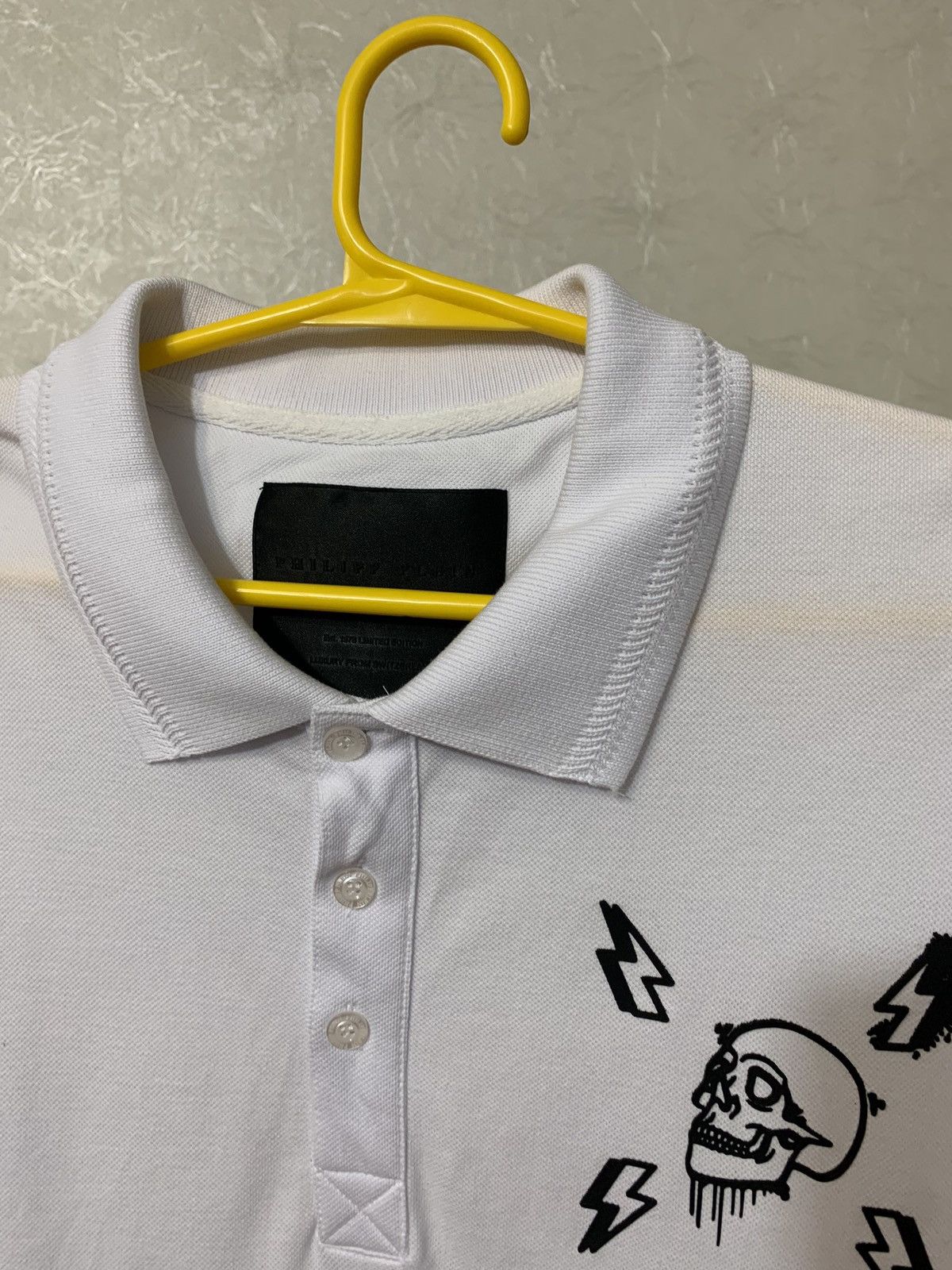 Philipp Plein Philipp Plein Men’s White Polo Shirt Skull Logo Size XXL Size US XXL / EU 58 / 5 - 5 Thumbnail