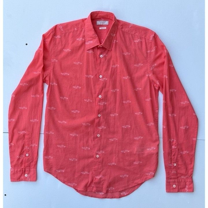 Zara Zara Man Coral Printed Cotton Short Sleeve Slim Fit Shirt Si Size US S / EU 44-46 / 1 - 6 Thumbnail