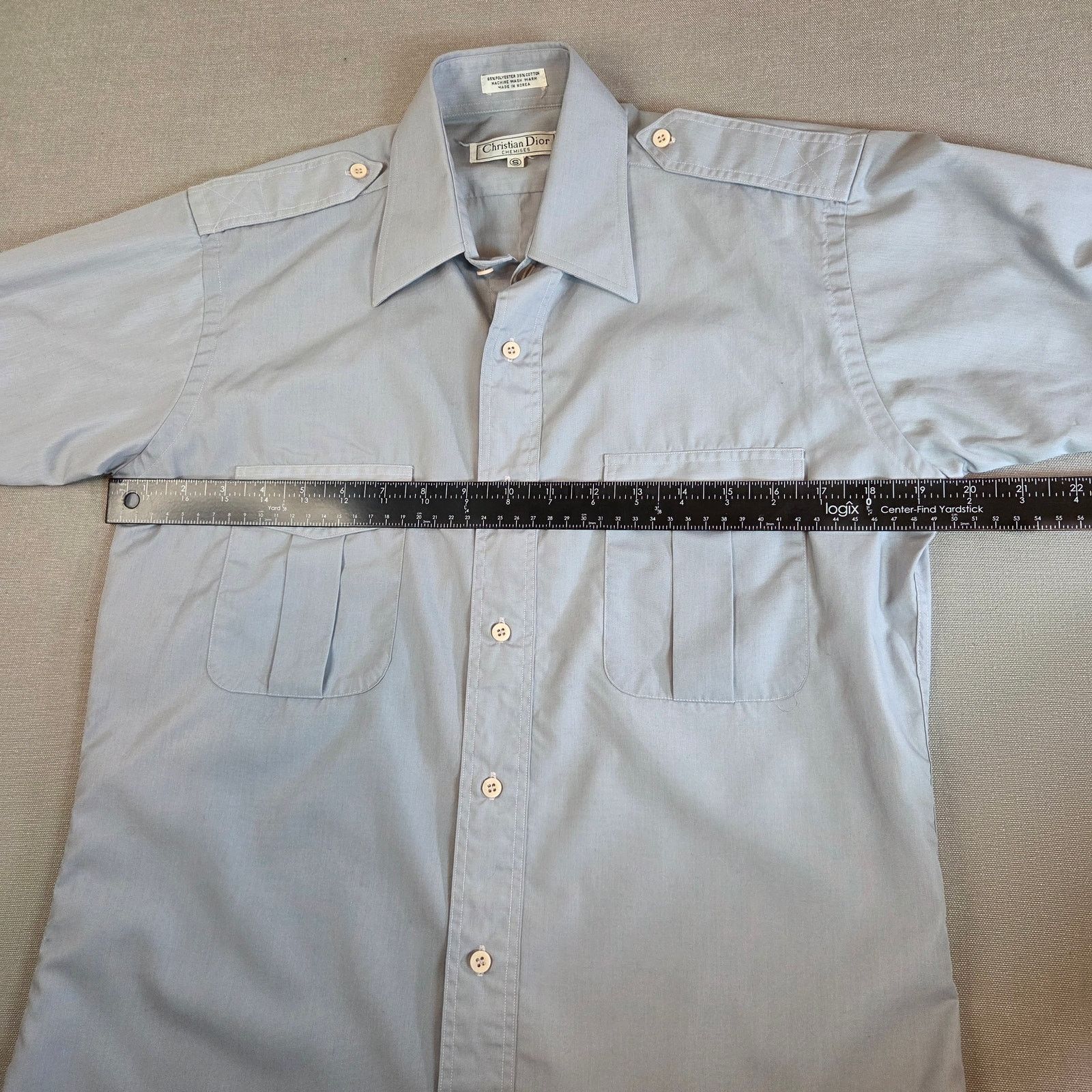 Christian Dior Monsieur Vintage Dior Monsieur Chemise Shirt Gray Blue S Size US S / EU 44-46 / 1 - 8 Thumbnail