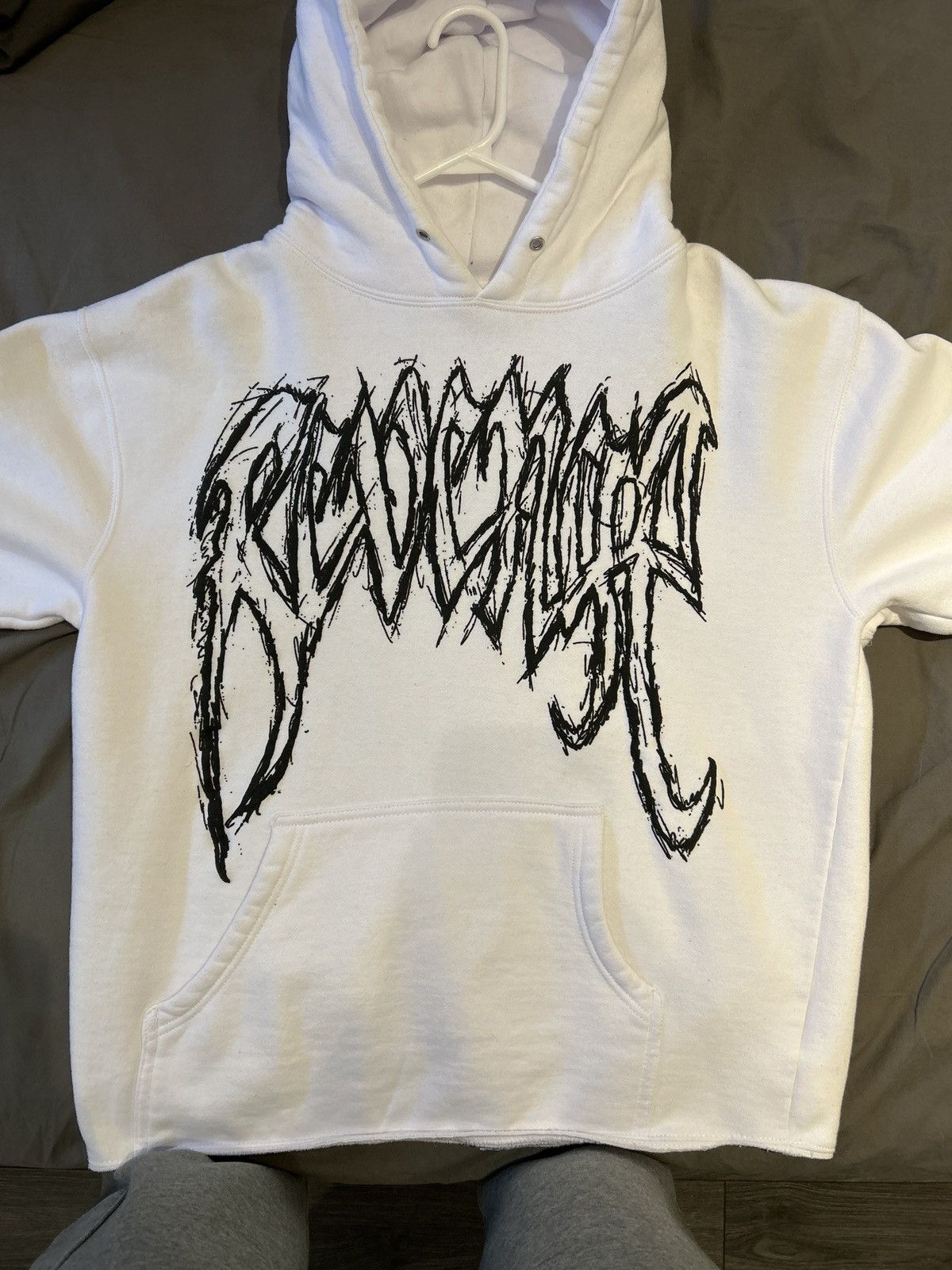 image of Revenge Ski Mask The Slump God Stokeley Tour Hoodie White, Men's (Size Medium)