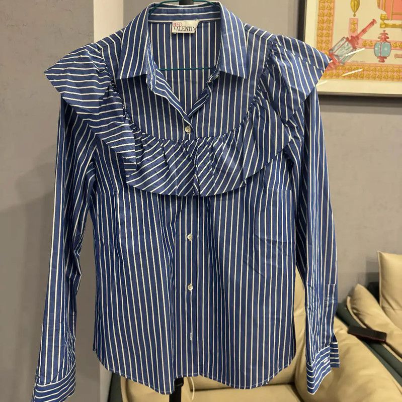 Valentino Valentino Striped Cotton Blend Women's Shirt 0089 Size M / US 6-8 / IT 42-44 - 1 Thumbnail