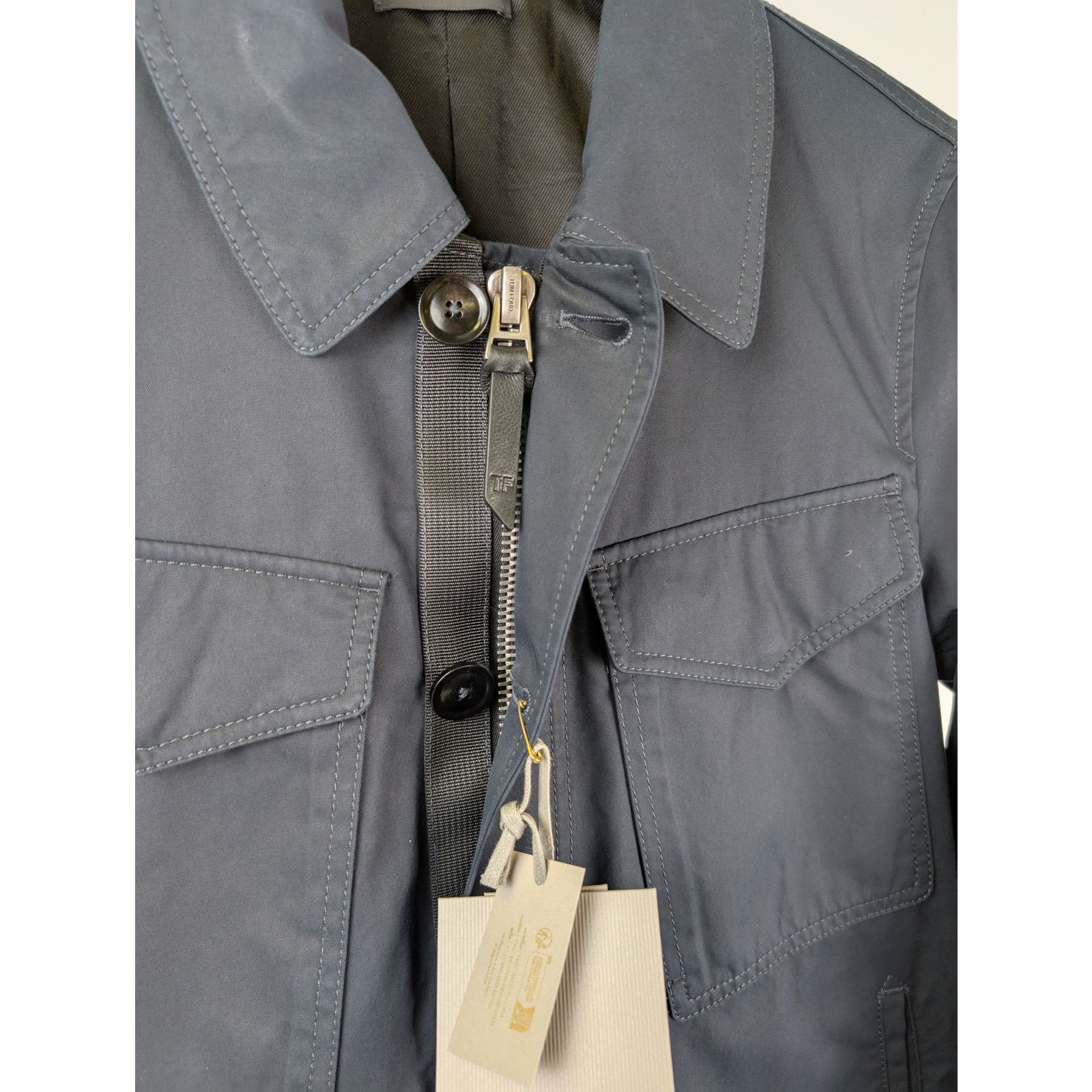 Tom Ford o1rshd1 Outerwear Outer Button up Shirt in Navy Size US L / EU 52-54 / 3 - 8 Thumbnail