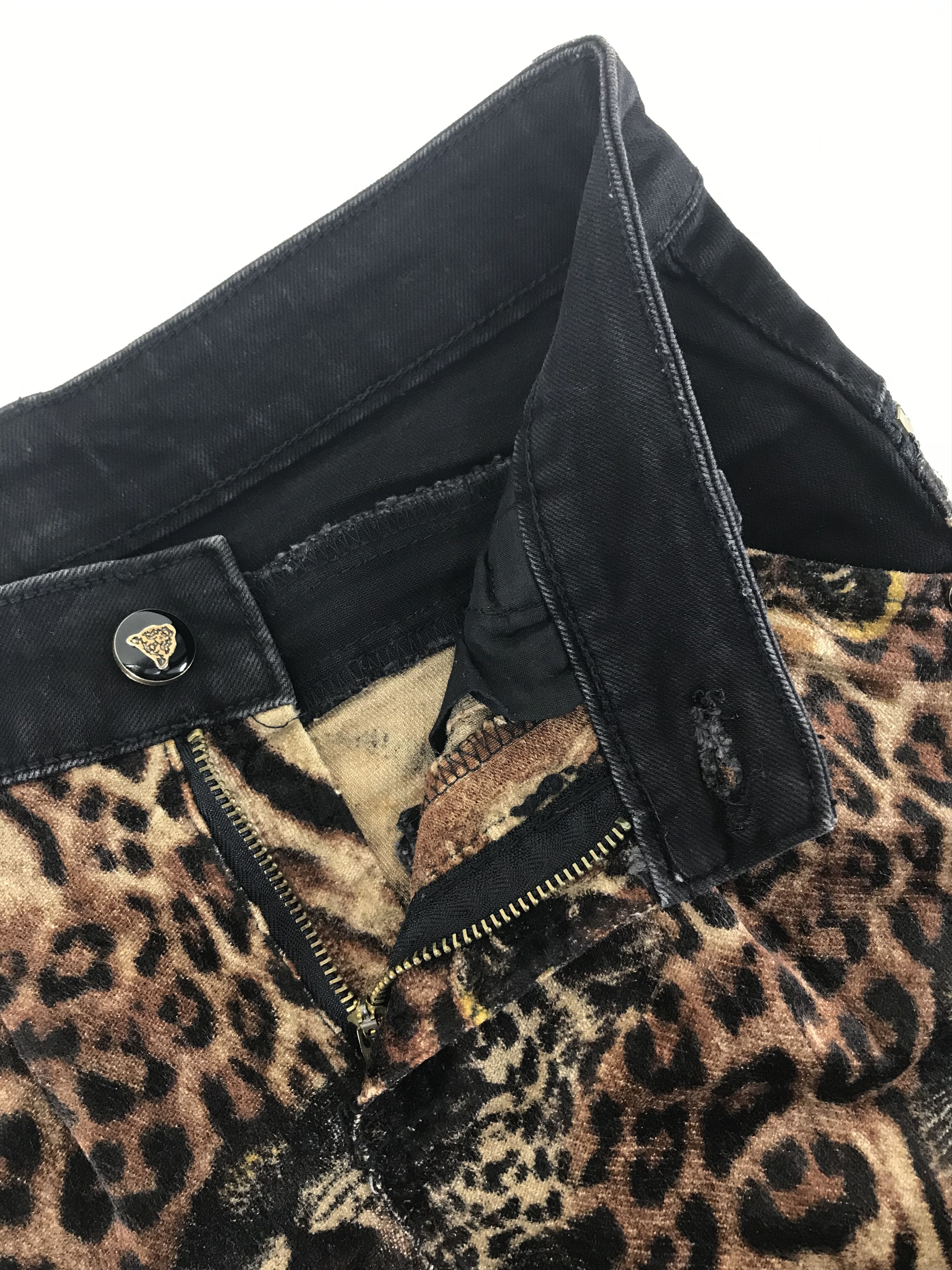 Japanese Brand Japanese Tiger & Leopard 3D Printed Velvet Skinny Pants Size 26" / US 2 / IT 38 - 14 Thumbnail