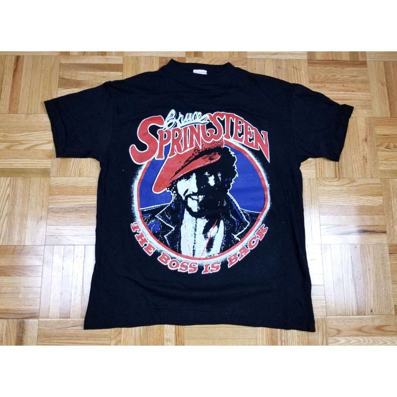 Vintage VINTAGE DEADSTOCK 80' BRUCE SPRINGTEEN ROCK TOUR T-SHIRT SZ M PAKISTAN COTTON Shirt Mens M Black USA Retro Rock Tour T-Shirt Size US M / EU 48-50 / 2 - 2 Thumbnail