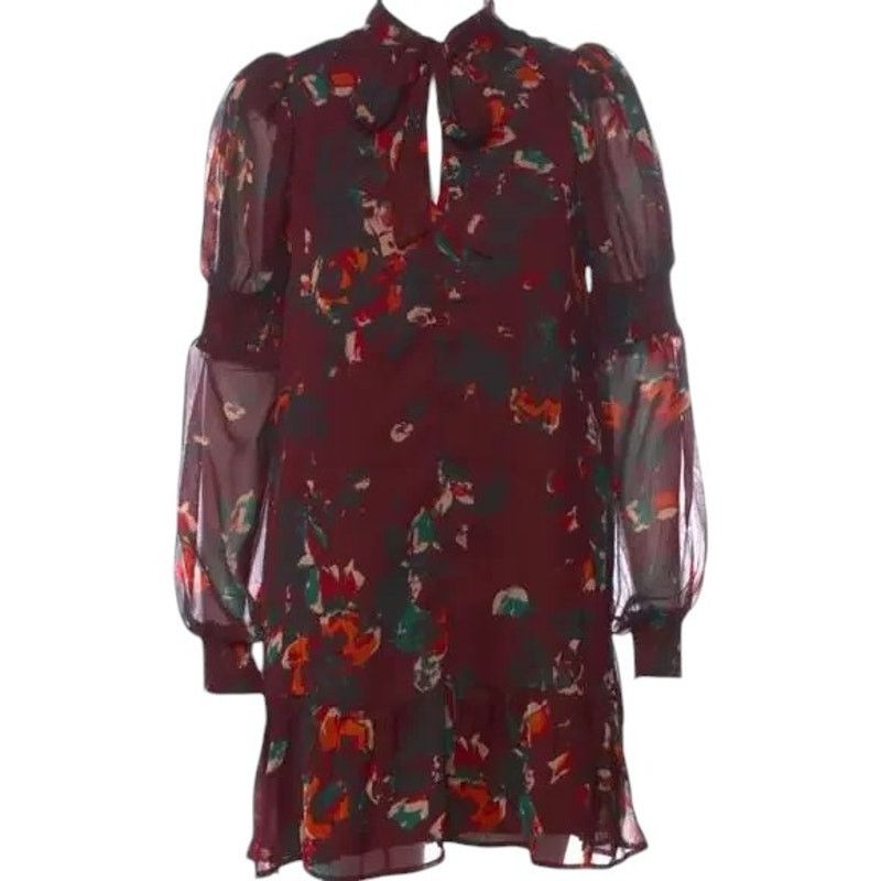 Other Walter Baker Burgandy Floral Print Mini Dress, S Size S / US 4 / IT 40 - 1 Thumbnail