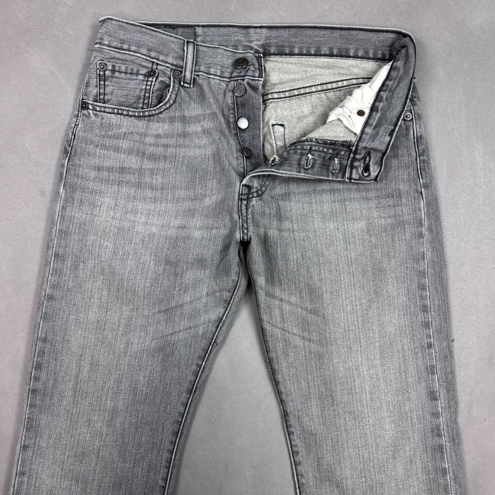 Levi's Levi's 501 Jeans Mens 30x30 Black Button Fly Denim Straight Classic Pants Size US 30 / EU 46 - 2 Thumbnail