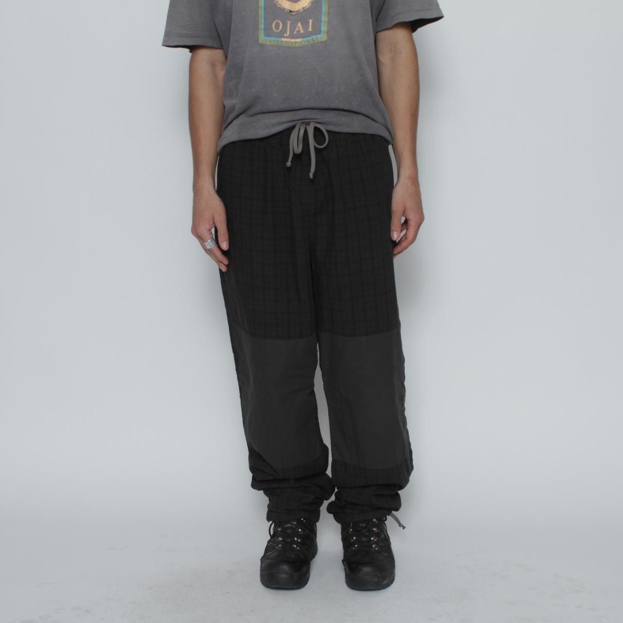 Vintage BLACK PLAID LIGHTWEIGHT DOOUBLE KNEE PANTS BY THINK PINK Size US 34 / EU 50 - 2 Thumbnail