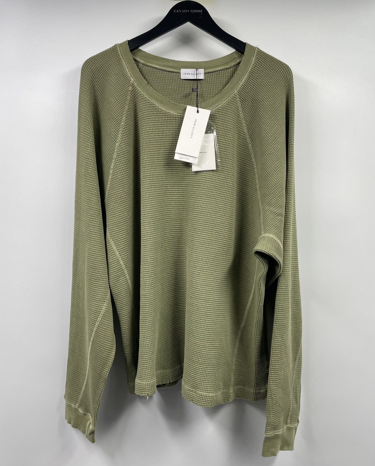 John Elliott John Elliott Folsom Thermal Crew Vintage Uniform Green Shirt Size US XXL / EU 58 / 5 - 9 Thumbnail