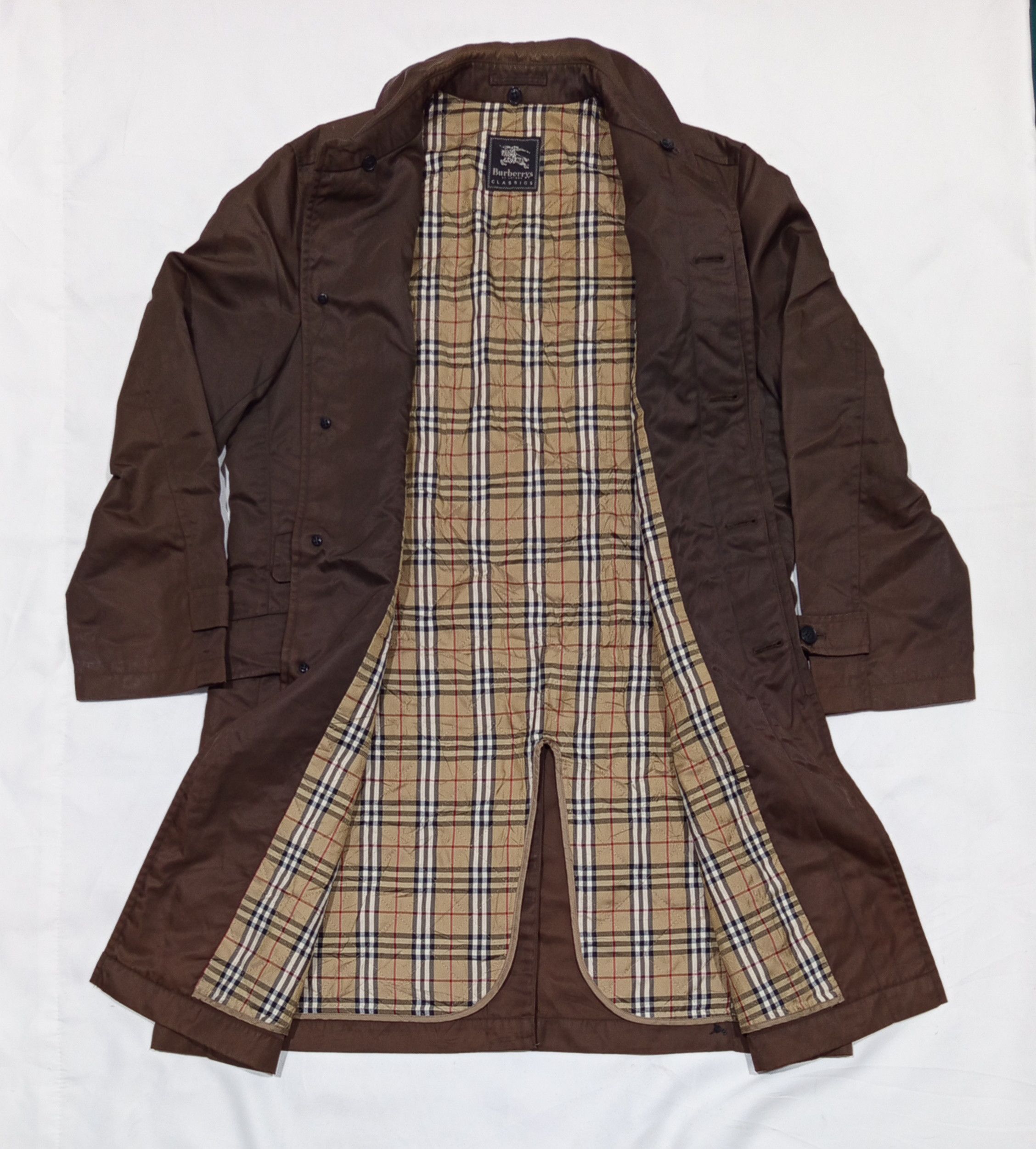 Burberry Vintage Burbberrys Classic Long Jacket Nova Check Size US L / EU 52-54 / 3 - 3 Thumbnail