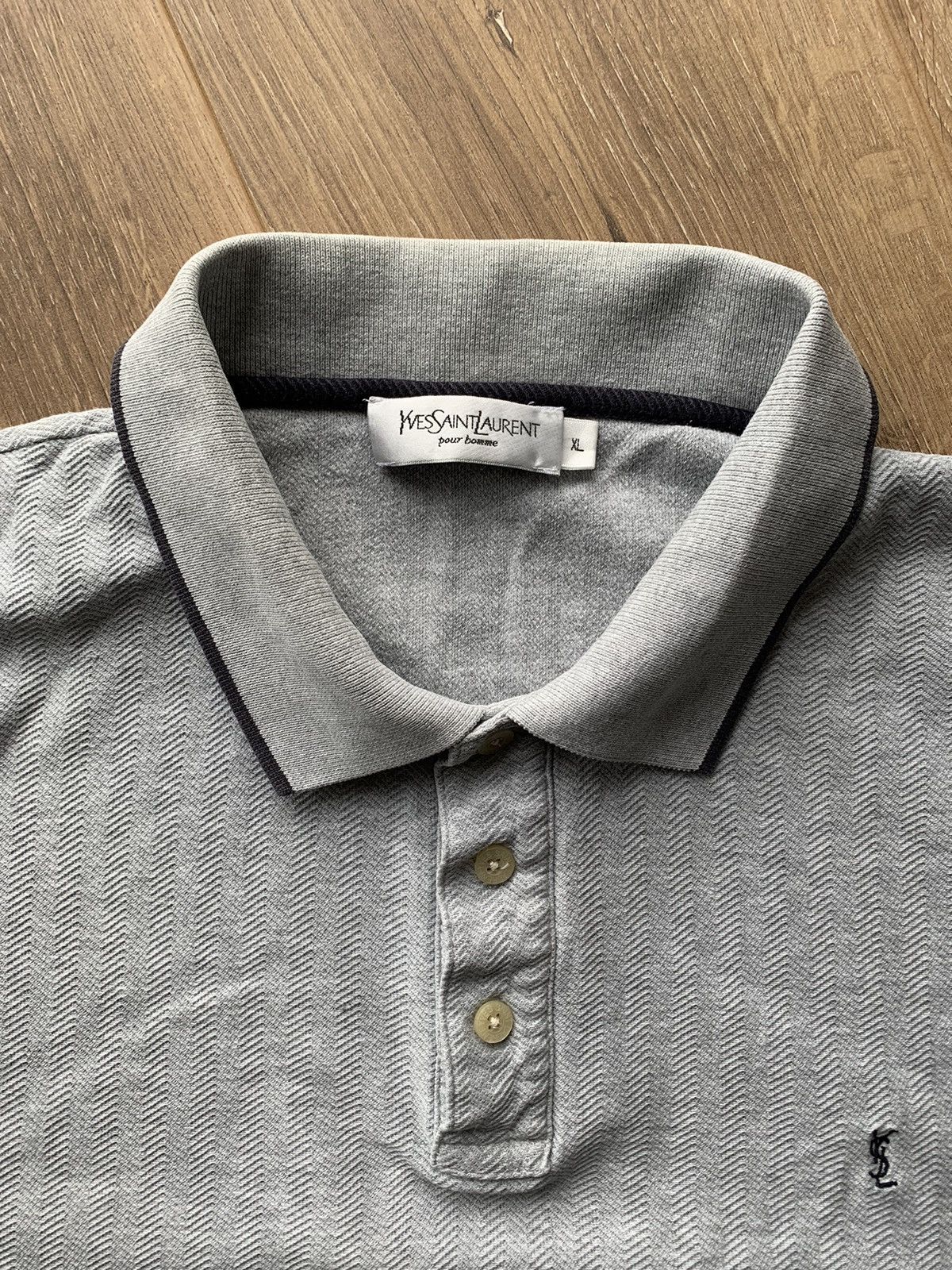 Vintage × Yves Saint Laurent Vintage Yves Saint Laurent Mini Logo Polo t-shirt Size US XL / EU 56 / 4 - 3 Thumbnail
