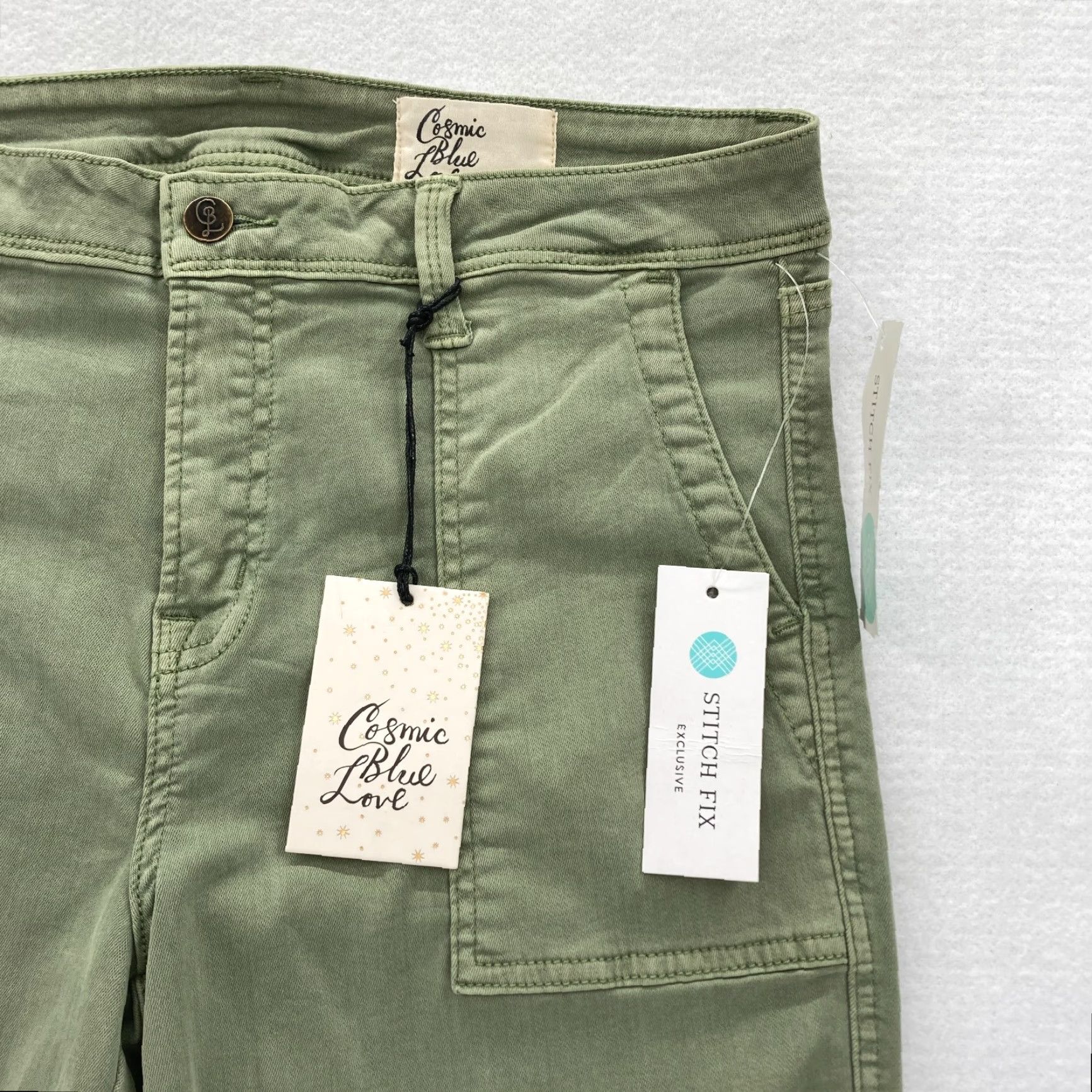 Brooks Cosmic Blue Love Brooks Cargo Skinny Pant Women's 12P Petite Green Cargo Pants Slim Rise Mid 8.5-10.5 in Inseam 23 in XS? Size 34" / US 12 / IT 48 - 3 Thumbnail