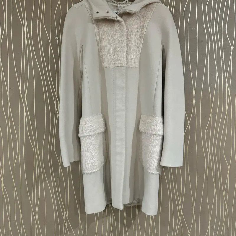 Max Mara MaxMara Women's Khaki Alpaca Wool Coat 0089 Size XS / US 0-2 / IT 36-38 - 1 Thumbnail