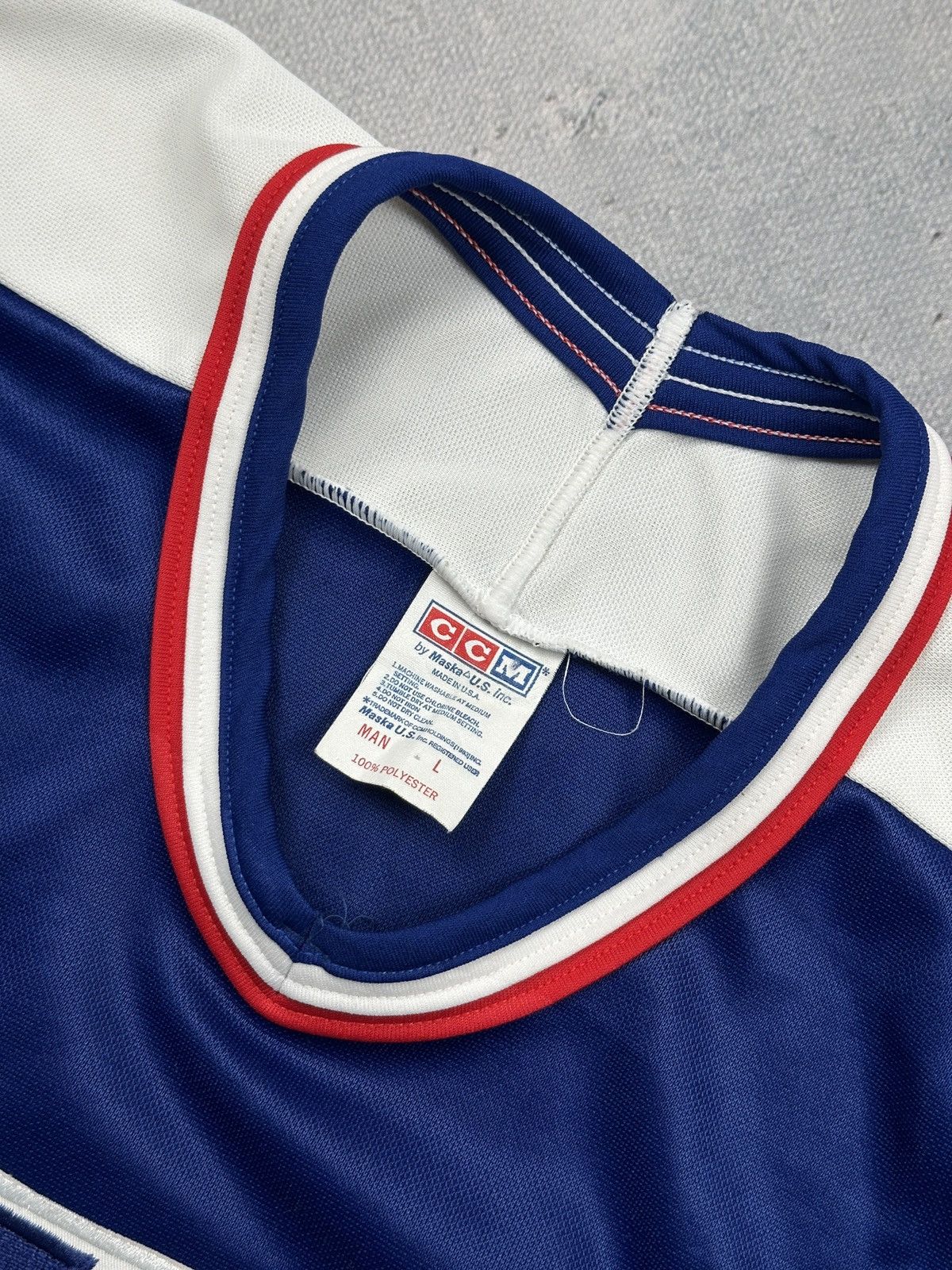 Ccm Vintage 90s Team USA Hockey CCM Rare Jersey Blue Red Large Size US L / EU 52-54 / 3 - 7 Thumbnail