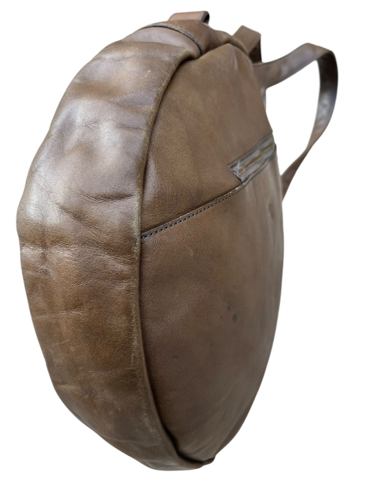 Leather Vintage B. Stuff Japan Distress Patina Leather Round Bag Size ONE SIZE - 16 Thumbnail
