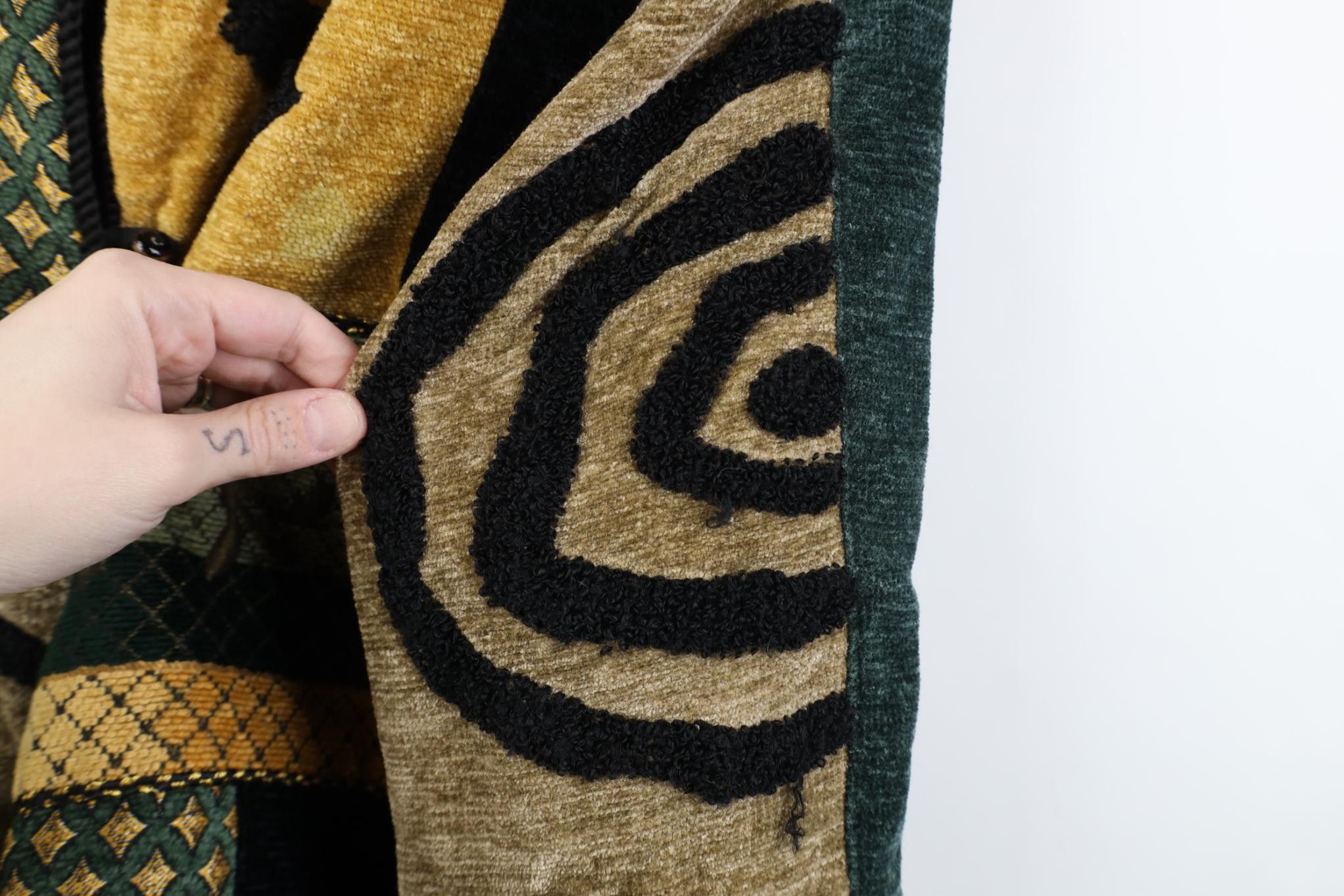 Vintage Vintage 90s Streetwear Chenille Patchwork Art Toggle Jacket Size M / US 6-8 / IT 42-44 - 5 Thumbnail