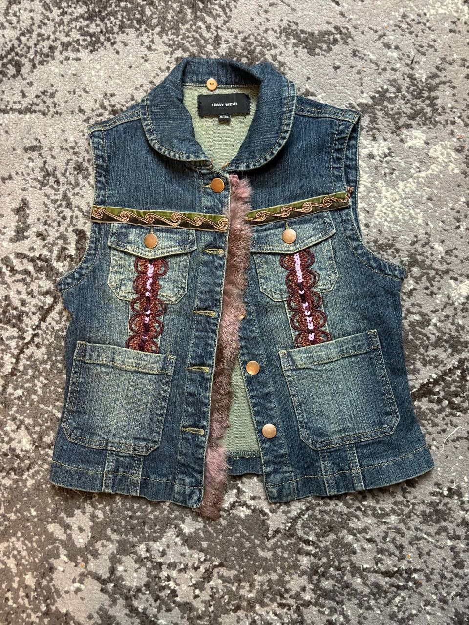 If Six Was Nine × Junya Watanabe × Le Grande Bleu (L.G.B.) Vintage Y2K Japanese Denim Fur Vests Rick Style Opium Size US S / EU 44-46 / 1 - 1 Thumbnail