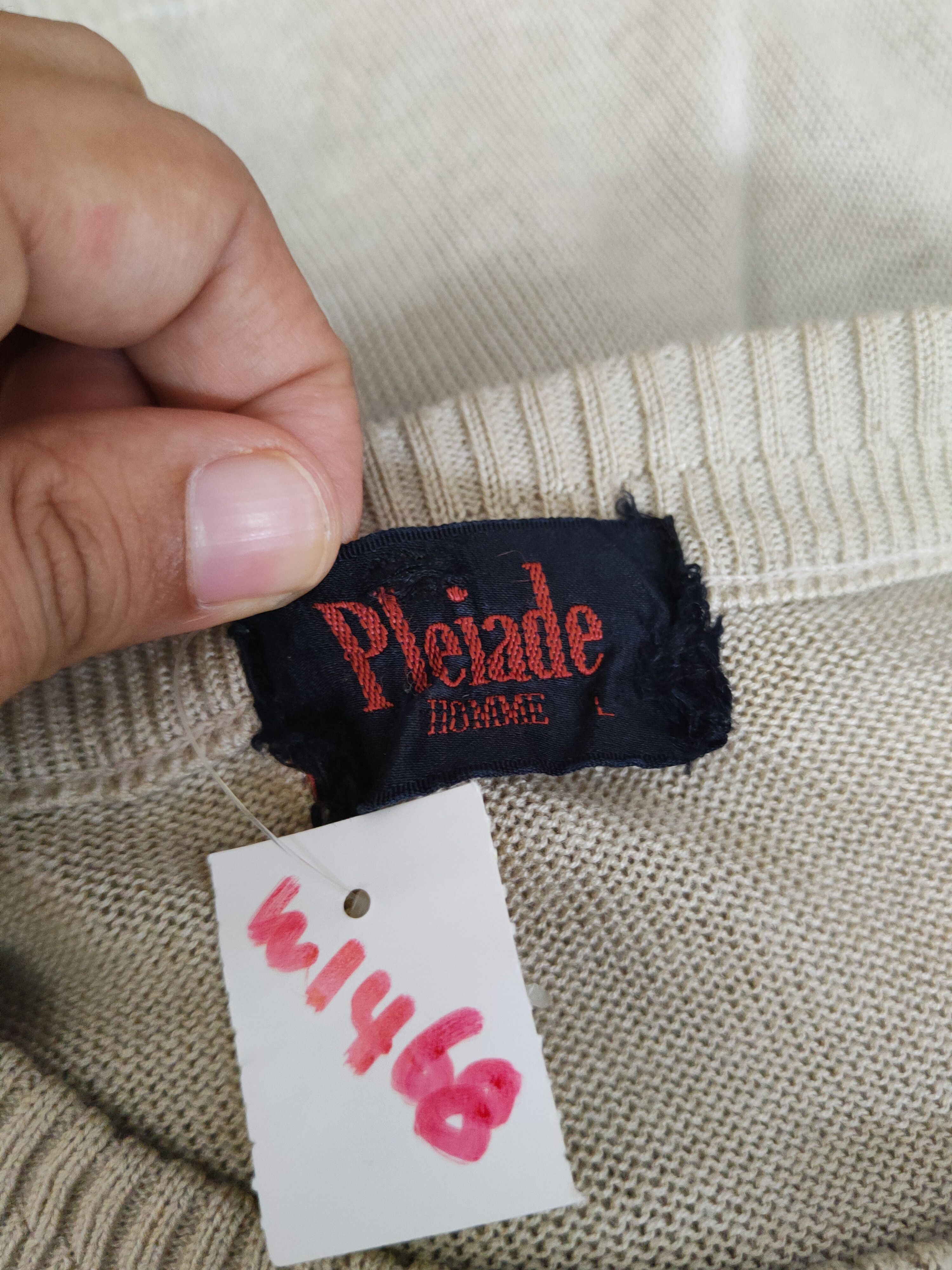 Vintage Pleiade Homme Gray checkered Knitwear Sweatshirts #W1468 Size US L / EU 52-54 / 3 - 15 Thumbnail
