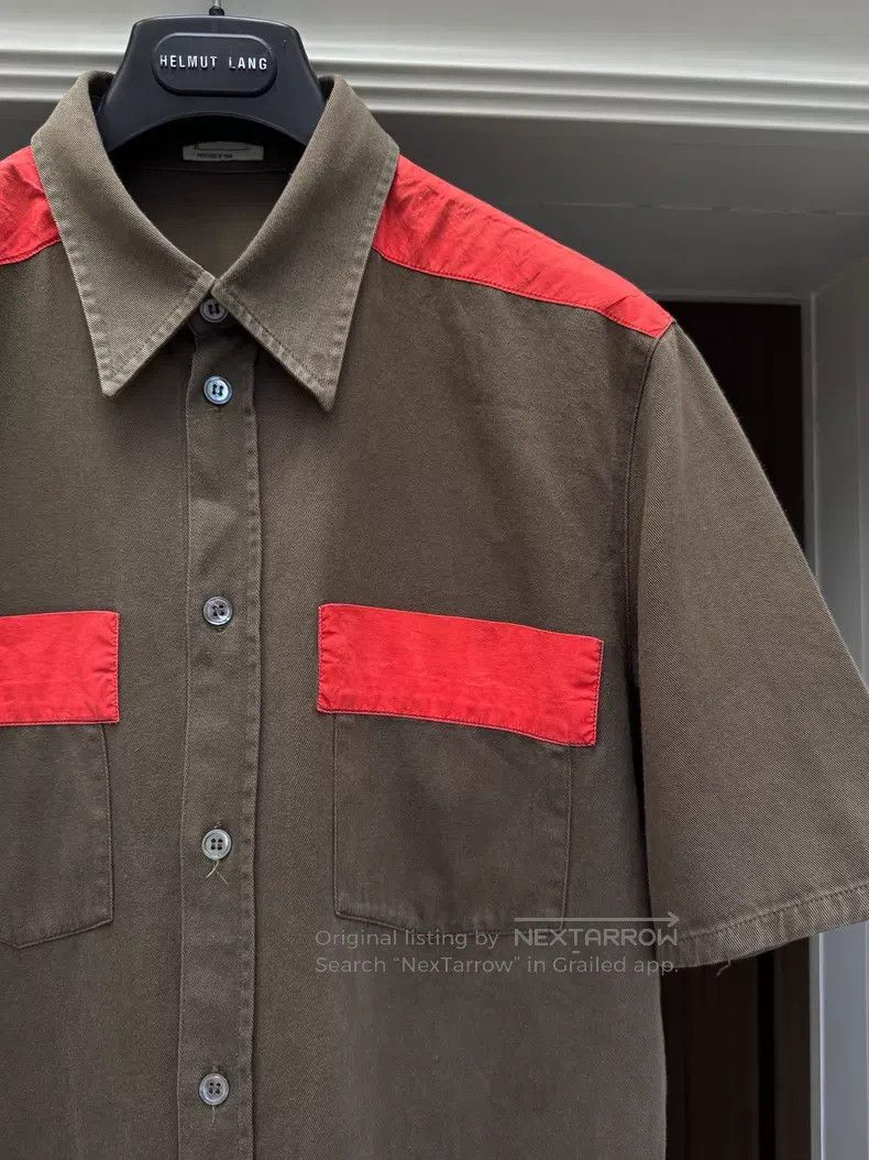 Helmut Lang Helmut Lang Red Striped Short Sleeve Shirt Size US L / EU 52-54 / 3 - 3 Thumbnail