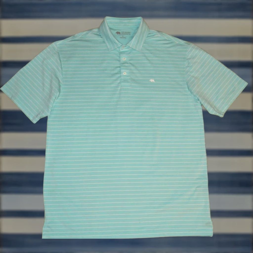 Vintage ONWARD RESERVE Polo Shirt Short Sleeve Large Adult MENS Blue Striped Performance Shirt Size US L / EU 52-54 / 3 - 1 Thumbnail