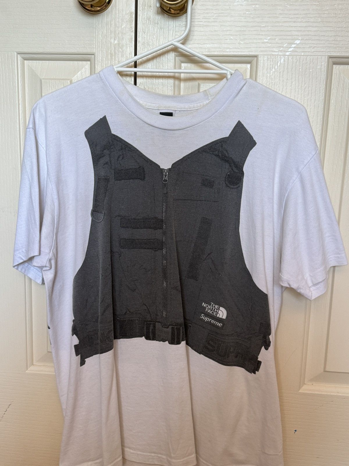 image of Supreme × The North Face Vest Tee in White, Men's (Size Large)
