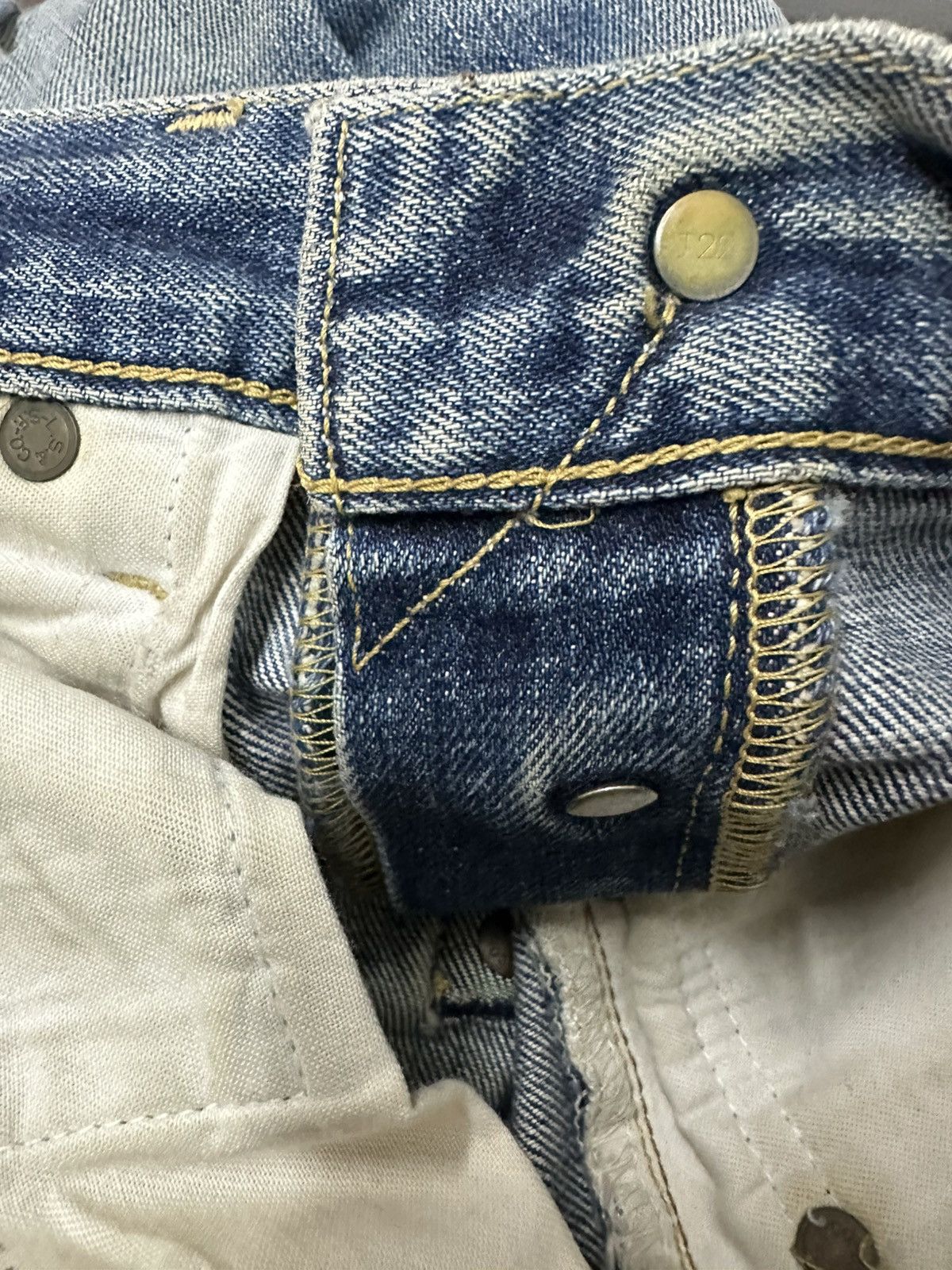 Levi's Veryrare Distressed LEVIS Buckle Selvedge Vintage Denim Size US 30 / EU 46 - 8 Thumbnail