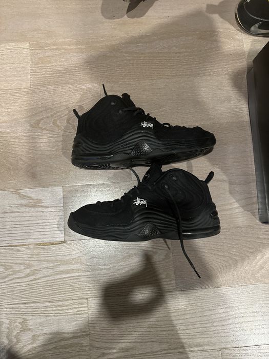 Nike Air Penny II SP Stussy triple black | Grailed