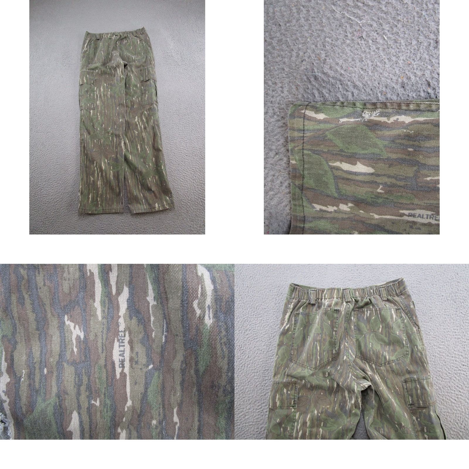 Realtree VINTAGE Clarkfield Outdoors Pants Men's L Realtree Camo Cargo Elastic Waist Regular Straight 90s Mens Jeans? Size US 33 - 9 Thumbnail