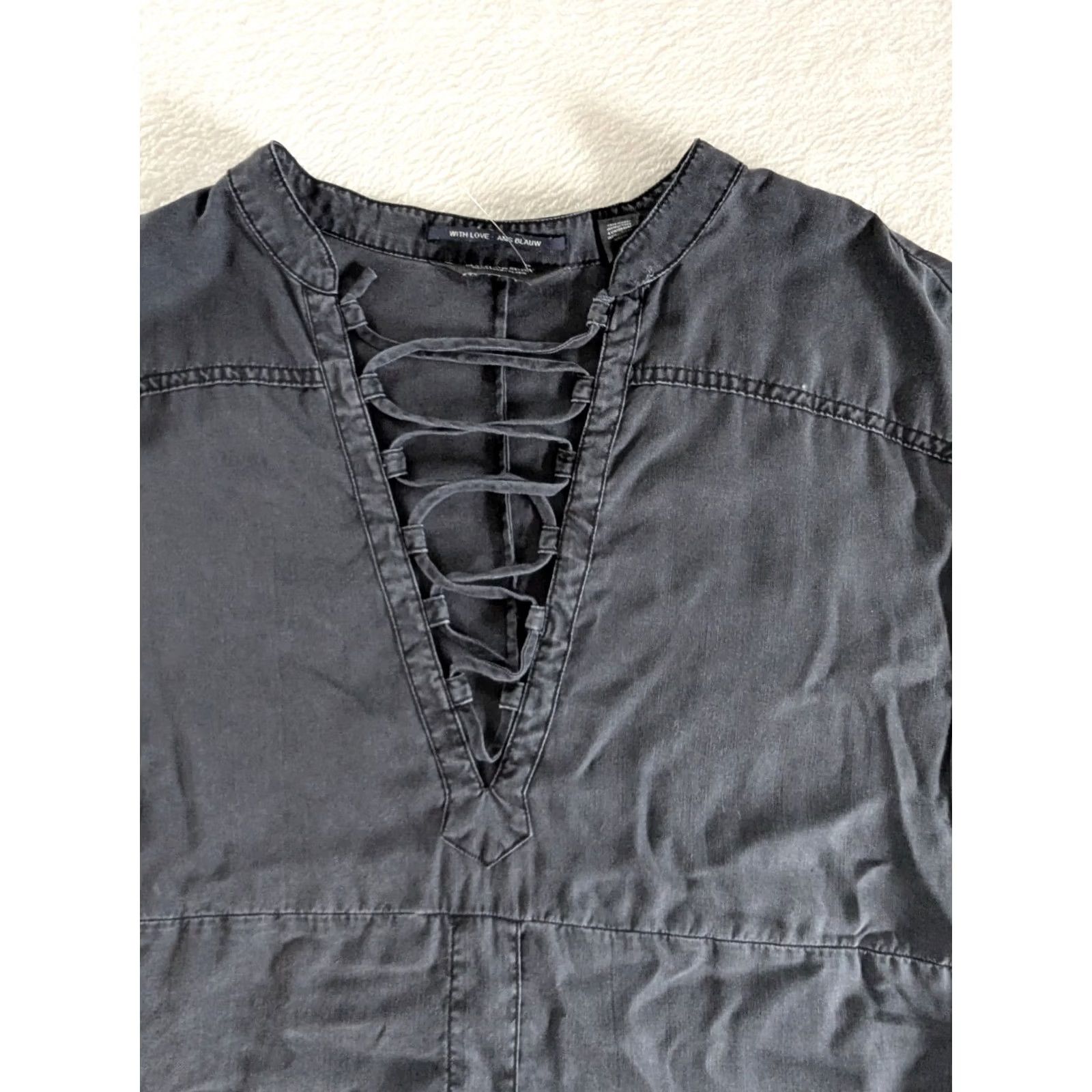 Scotch & Soda Scotch & Soda Sleeveless Gray Top Lace Up Women Size 1 Tank Neutral Minimalist Womens Size XS / US 0-2 / IT 36-38 - 3 Thumbnail