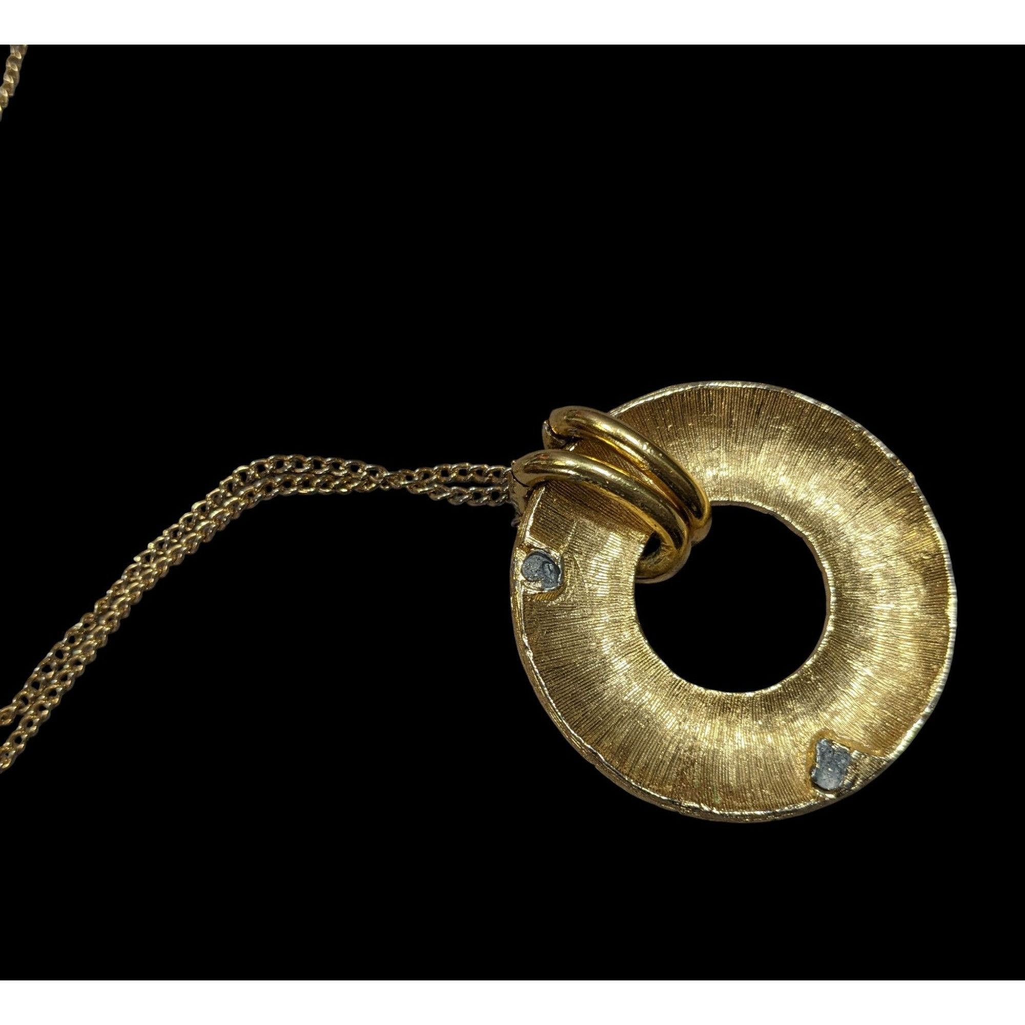 Other Geometric Cream And Gold Tone Open Disc Pendant Necklace Size ONE SIZE - 4 Thumbnail