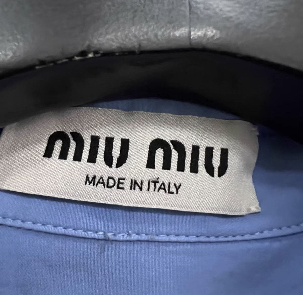 Miu Miu Miu Miu Blue Mini Logo Shirt J41 Size XS / US 0-2 / IT 36-38 - 4 Thumbnail