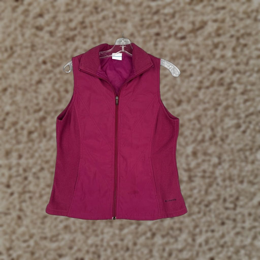 Layer 8 Columbia Vest XS Pink Full Zip Fleece Softshell Outdoor Hiking Layer Womens Size XS / US 0-2 / IT 36-38 - 1 Thumbnail