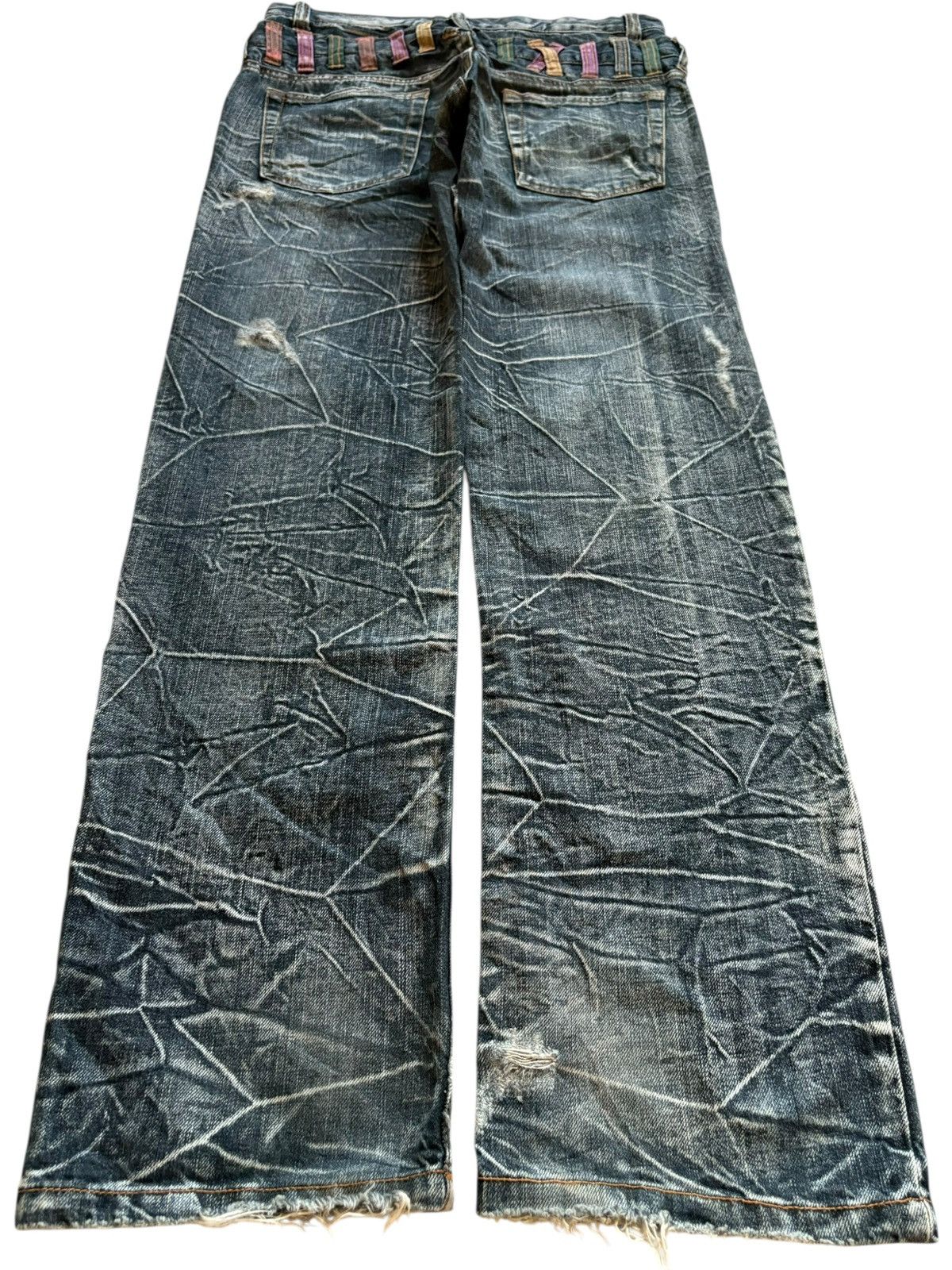 Japanese Brand × PPFM Vintage Japanese Brand Double Waist Bleached Wash Loose Jean Size US 31 - 2 Thumbnail